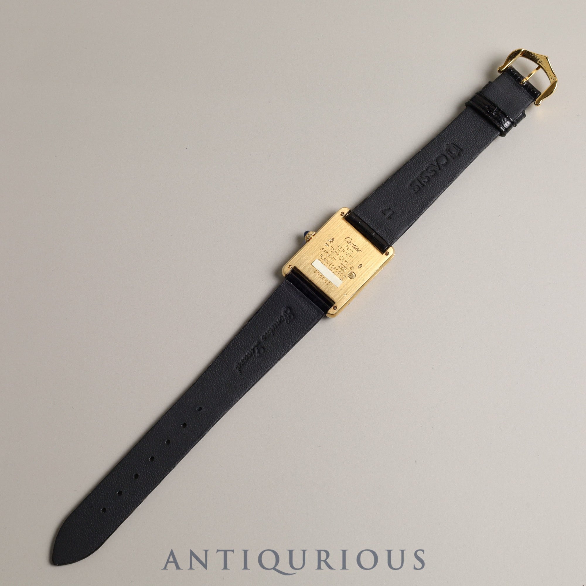 Cartier Must Tank LM QZ 590005 Cal.690 SV925 Leather Genuine Buckle (GP) Vertical Roman Dial Overhauled
