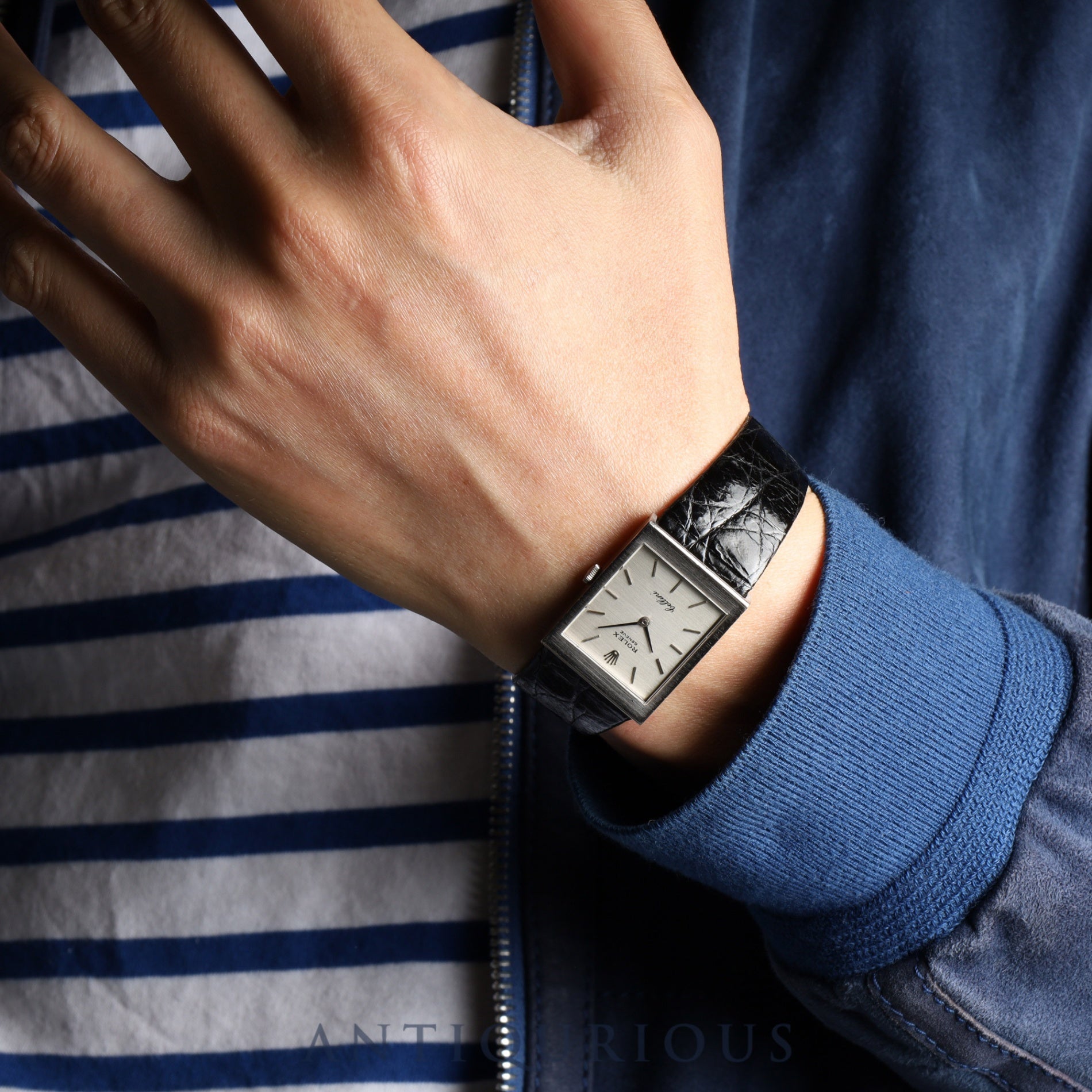 Rolex Cellini 4014 Manual winding Cal.1600 750 Leather Genuine buckle (GP) Silver dial No. 39 (1973) Overhauled