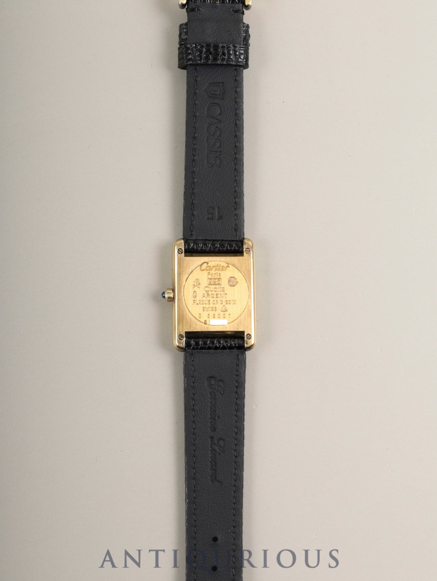 カルティエ マストタンク SM 3 66001 クォーツ Cal.66 SV925 革 純正ピンバックル(GP)グレー飛びローマン(SWISS表記)オーバーホール済み