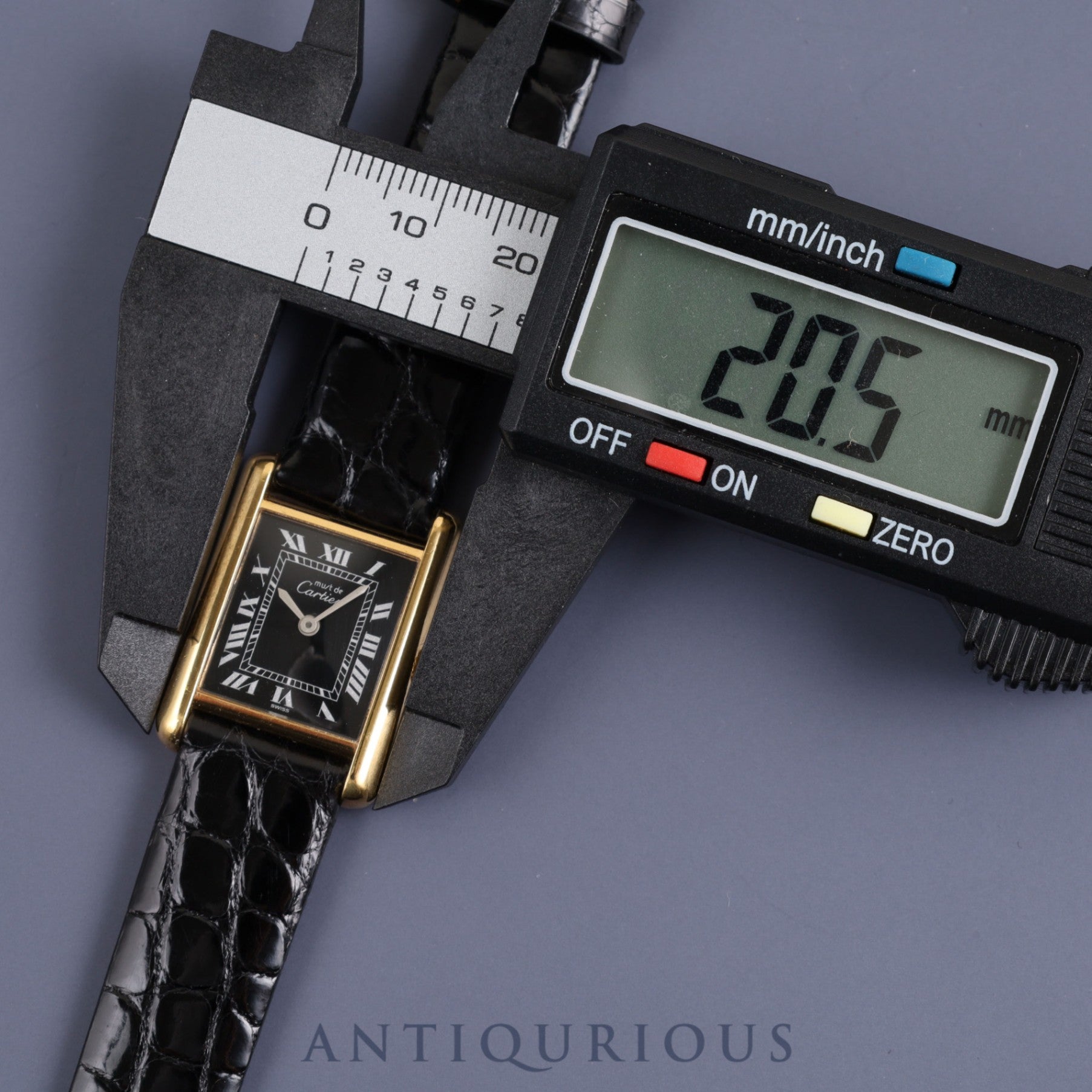 Cartier Must Tank SM Manual winding Cal.78-1 925 Leather Genuine buckle (GP) Black Roman dial Overhauled