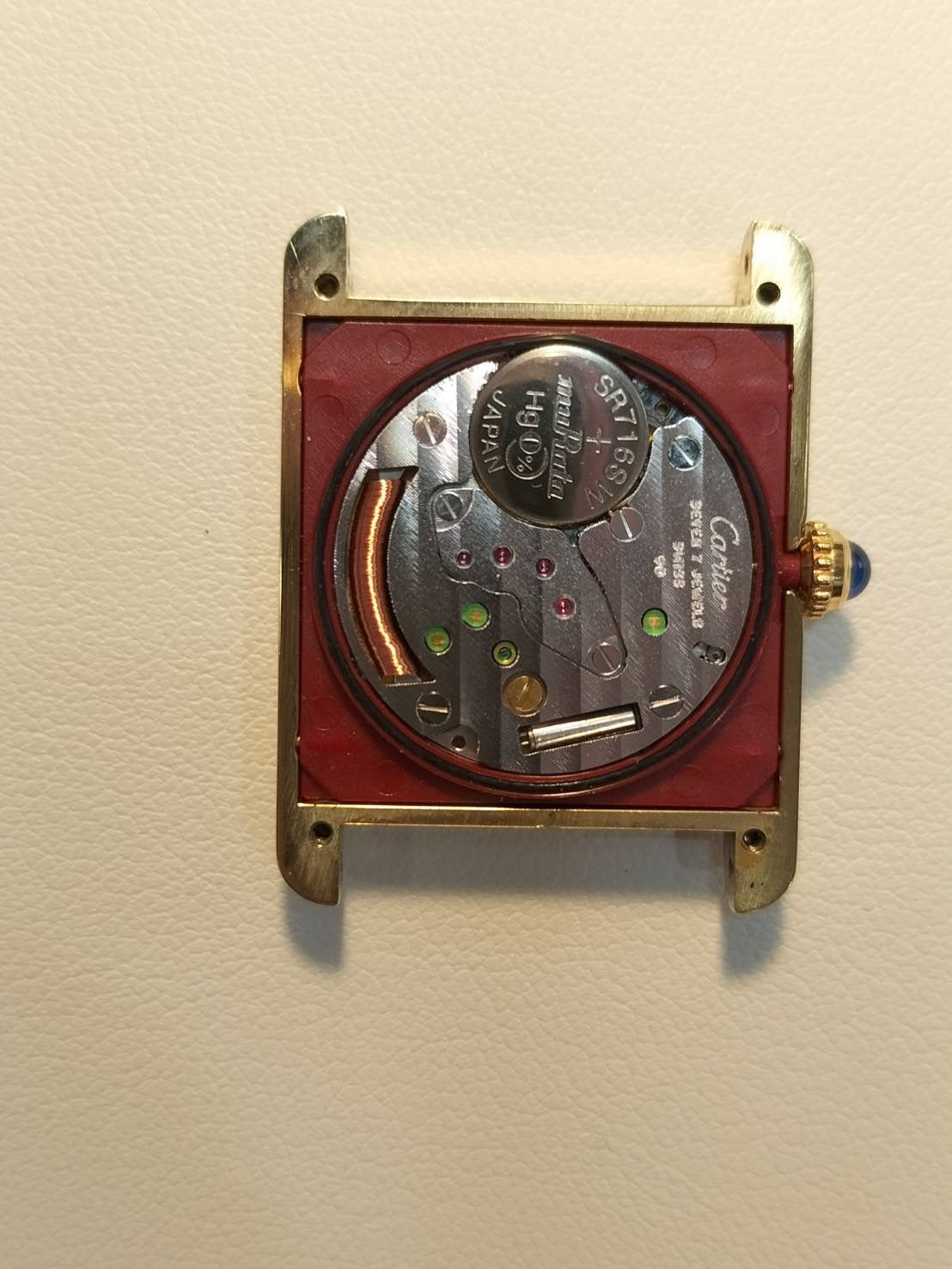 Cartier Must Tank LM 1615 Quartz Cal.90 SV925 Leather Genuine D Buckle (GP) Ivory Roman Dial Overhauled