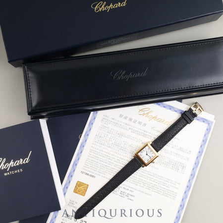 Chopard Classic Square 127366 Quartz Cal.976.001 750 Camille Fornet leather strap Genuine buckle (GP) White Roman dial Box Certificate of origin (2015) Booklet Overhauled