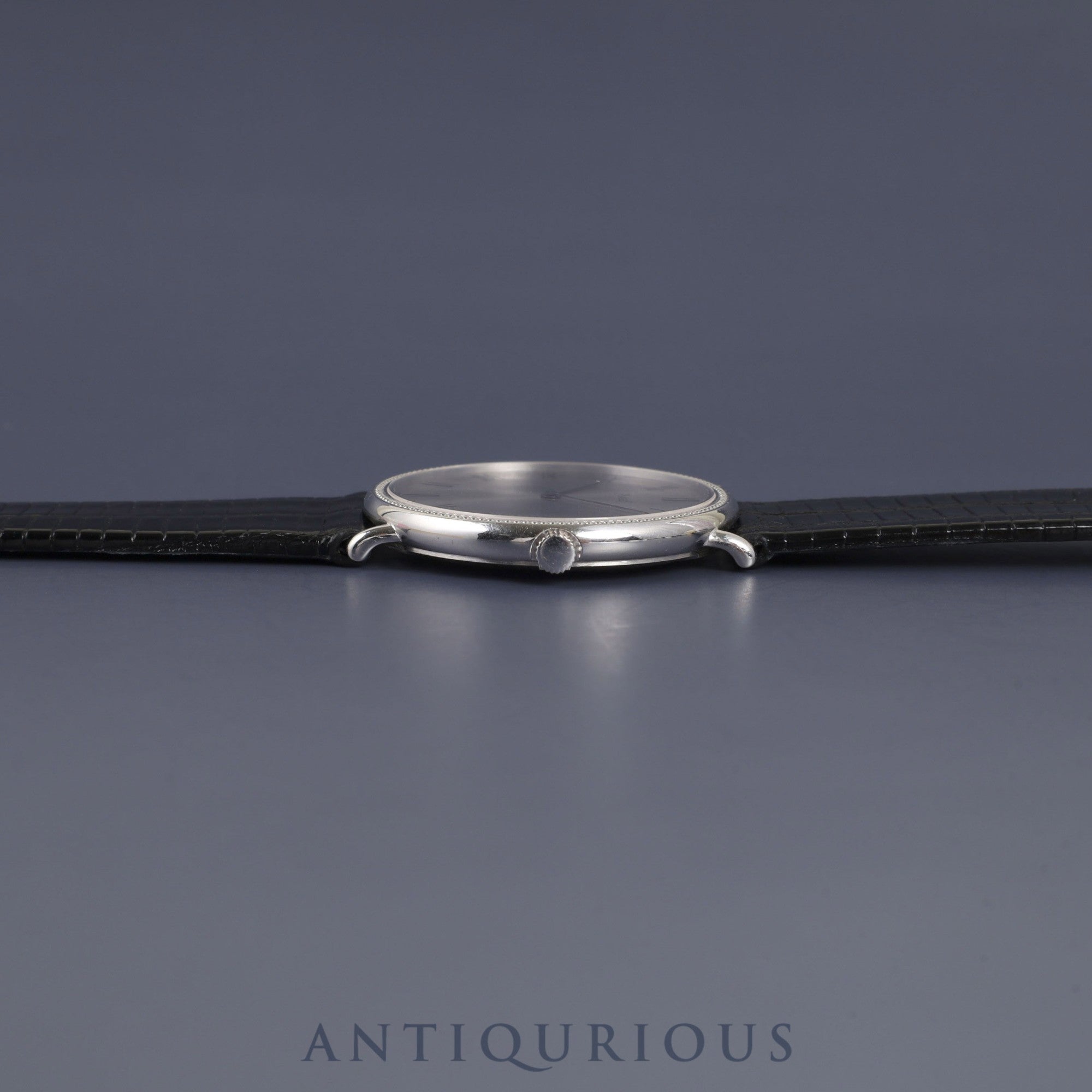 Piaget Round 90239 Manual Winding Caliber 9P2 750 Leather Genuine Buckle (750) Silver Dial Genuine Strap Overhauled