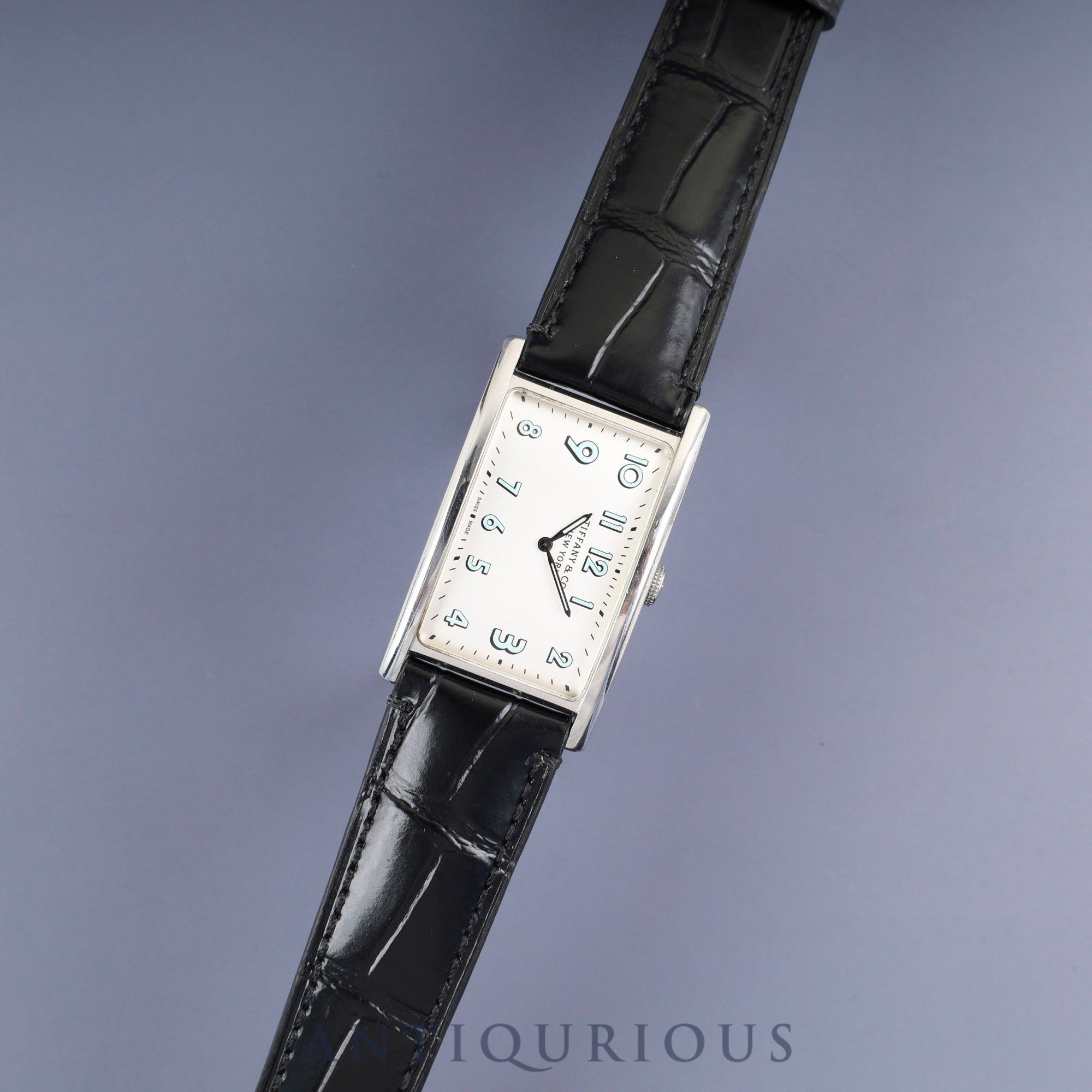 Tiffany East West 37447102 Quartz SS Leather Third party buckle (SS) Silver Arabic dial Box Warranty (2017) Overhauled