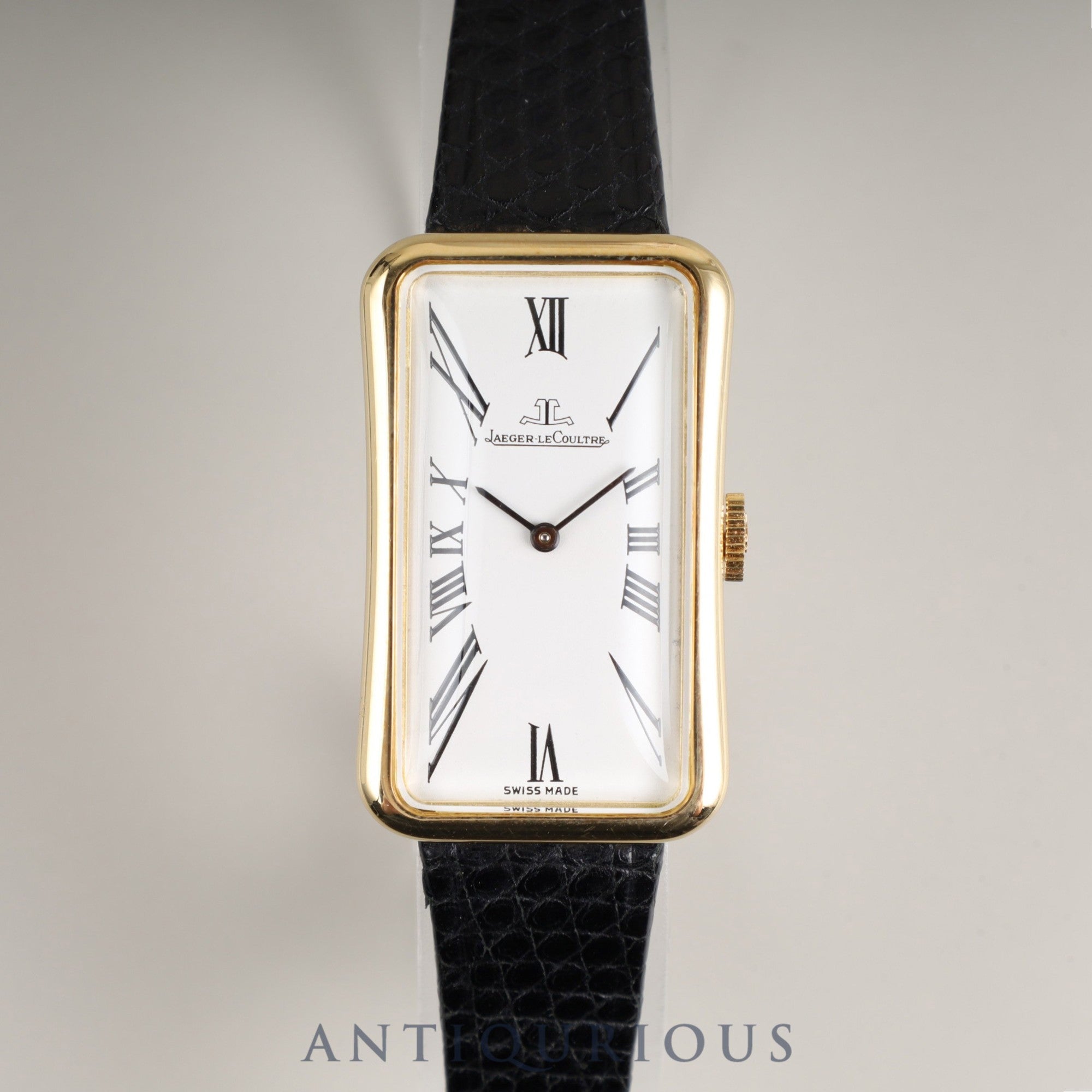 Jaeger-LeCoultre Rectangular 6011 Manual winding YG Leather Genuine buckle (GP) White Roman dial Overhauled