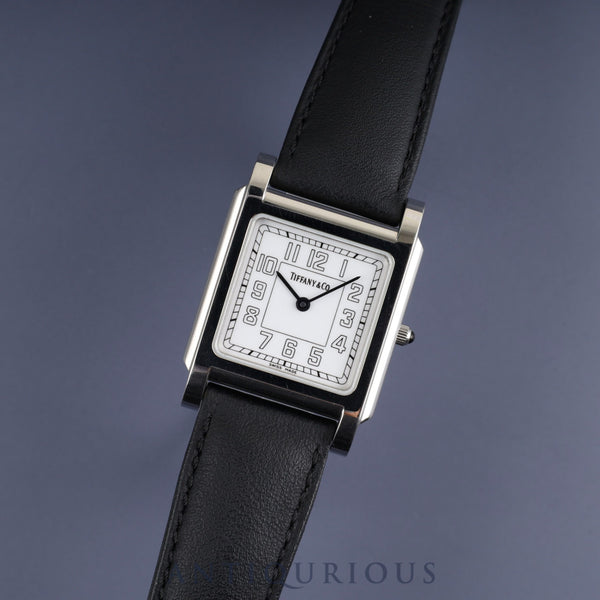 ティファニー クラシックスクエア 525.1030 クォーツ Cal.901.001 SS 純正革ベルト 純正尾錠(SS) ホワイトアラビア文字盤 オーバーホール済み