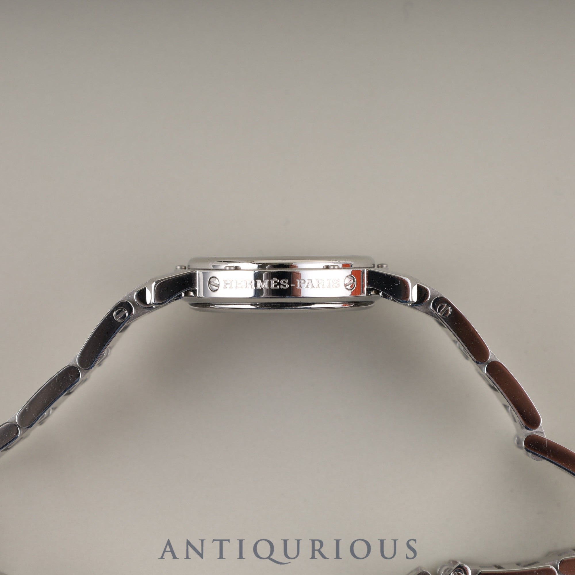 エルメス クリッパー CL4.210 クォーツ SS SS グレー文字盤 箱 保証書 冊子 オーバーホール済み