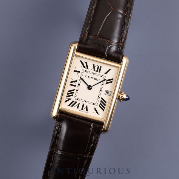 Cartier Tank Louis Cartier LM W1529756 / 2441 Quartz Cal.688 YG Genuine leather Genuine buckle (750) White Roman dial Warranty (2011) Overhauled