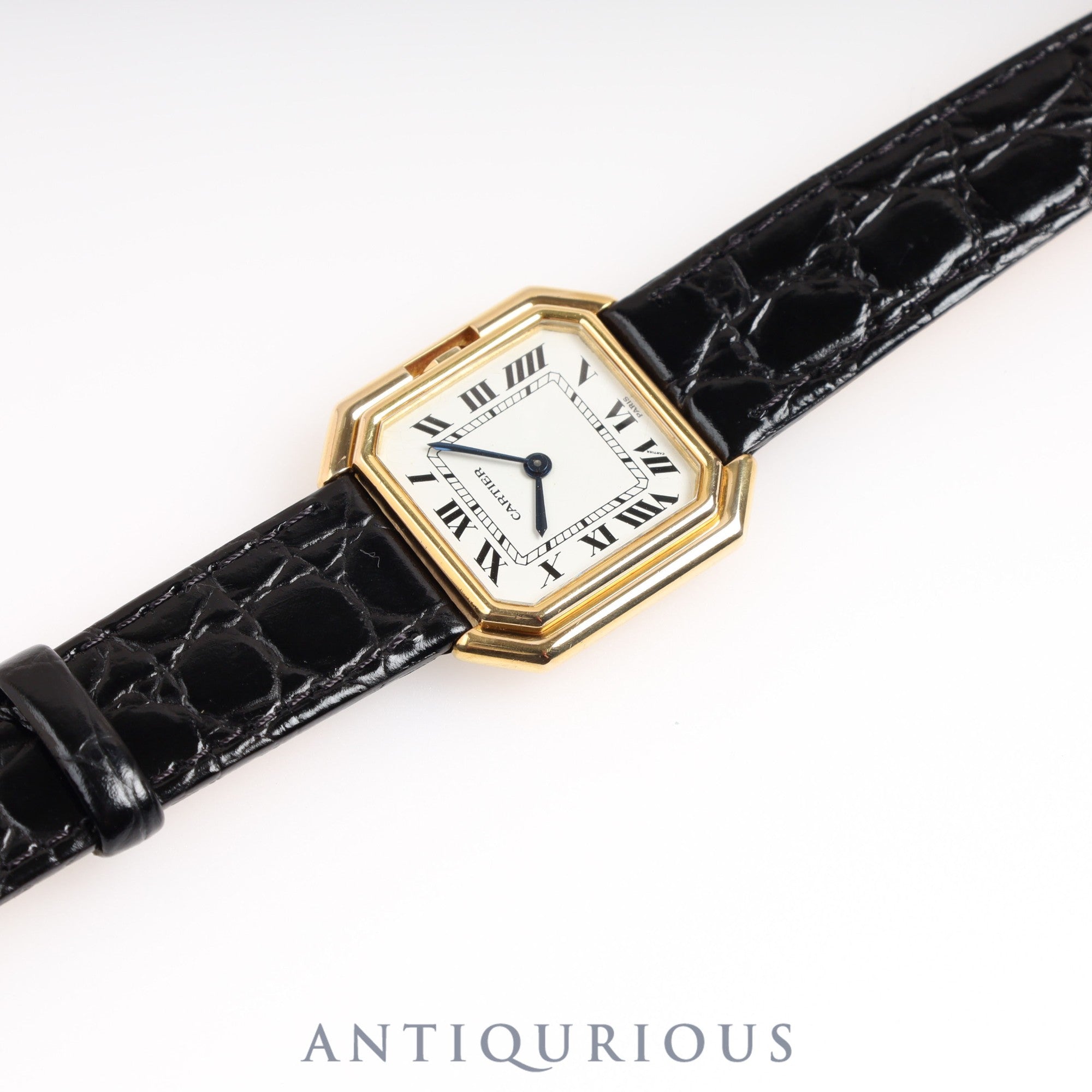 Cartier Santur LM White Dial YG Case
