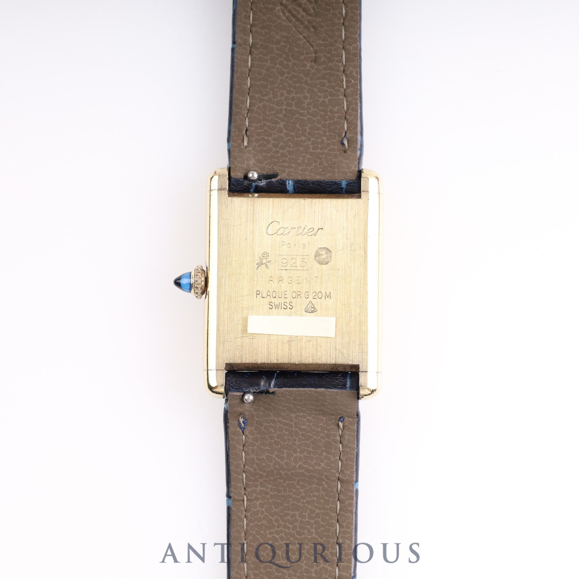 Cartier Must Tank LM Manual Winding SV925 Lapis Lazuli Dial Box Cartier Boutique Complete Service