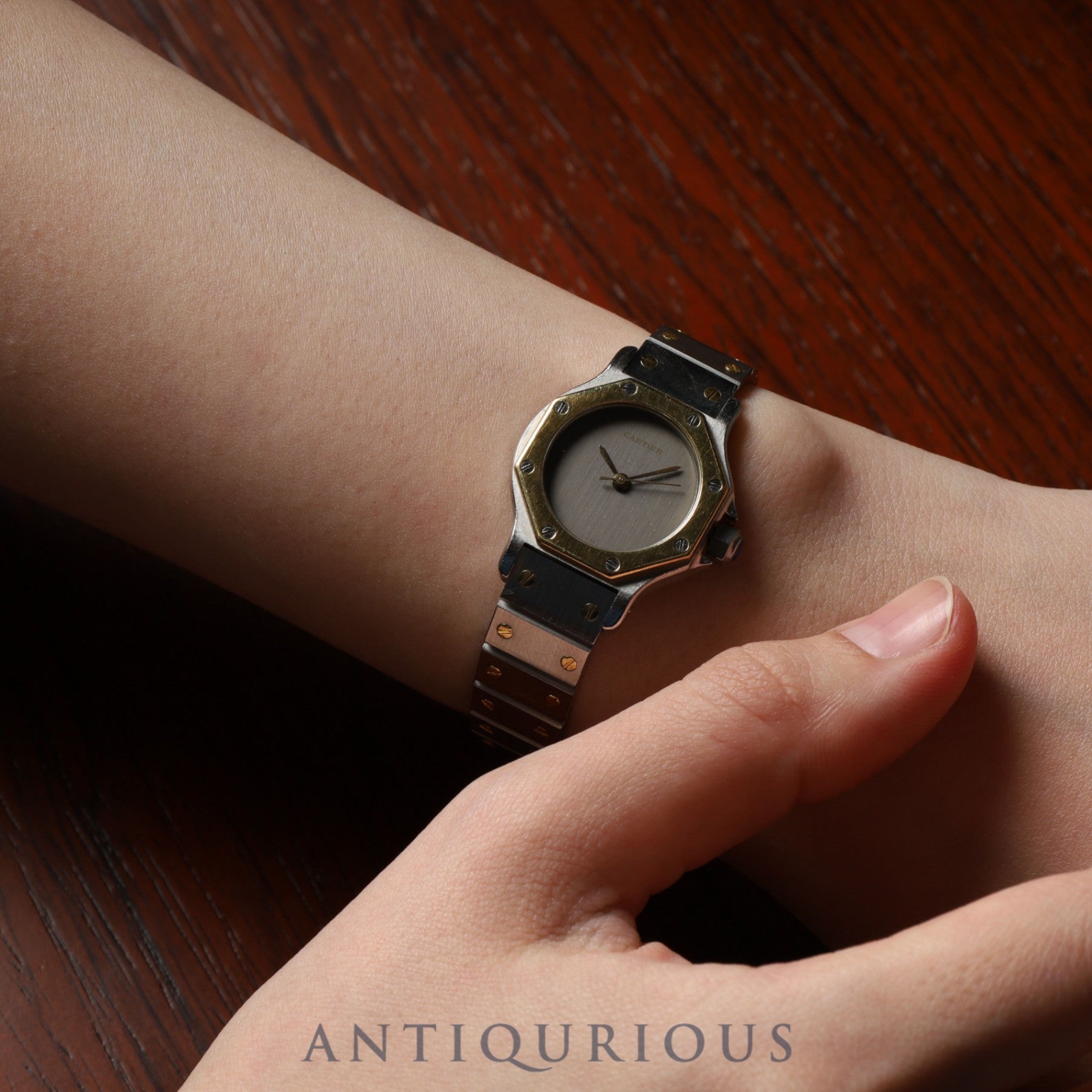 Cartier Santos Octagon SM 2039488 / 0907 Automatic SS/YG SS/YG Grey ghost dial Overhauled Bracelet cleaned by Cartier