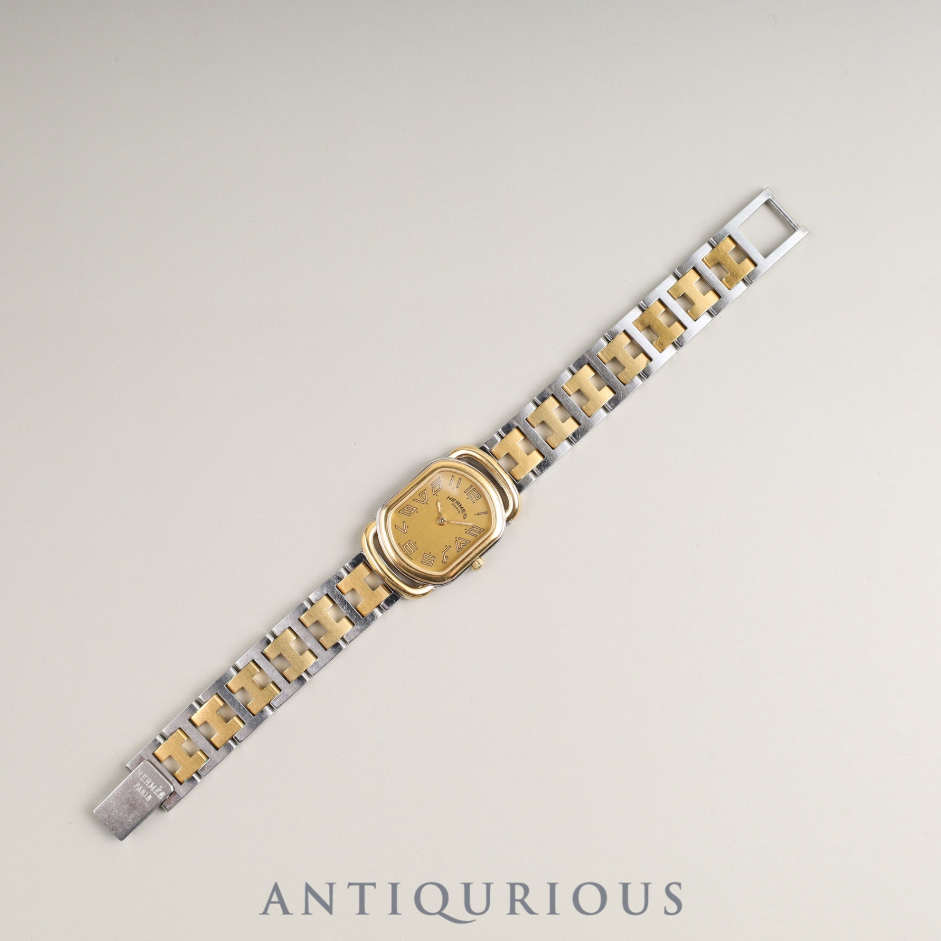 エルメス ラリー 77.03 クォーツ Cal.976.001 SS/GP SS/GP ゴールド文字盤 ケース オーバーホール済み
