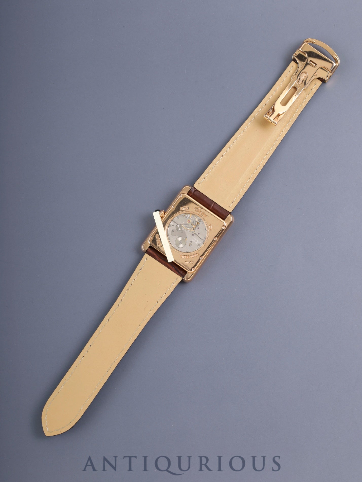 カルティエ タンクルイカルティエ XL マニュアルデイト W1560002/ 3185 手巻き Cal.9753MC 750PG 純正Dバックル(750PG) ギョーシェブラウンローマン文字盤 純正レザーベルト オーバーホール済み