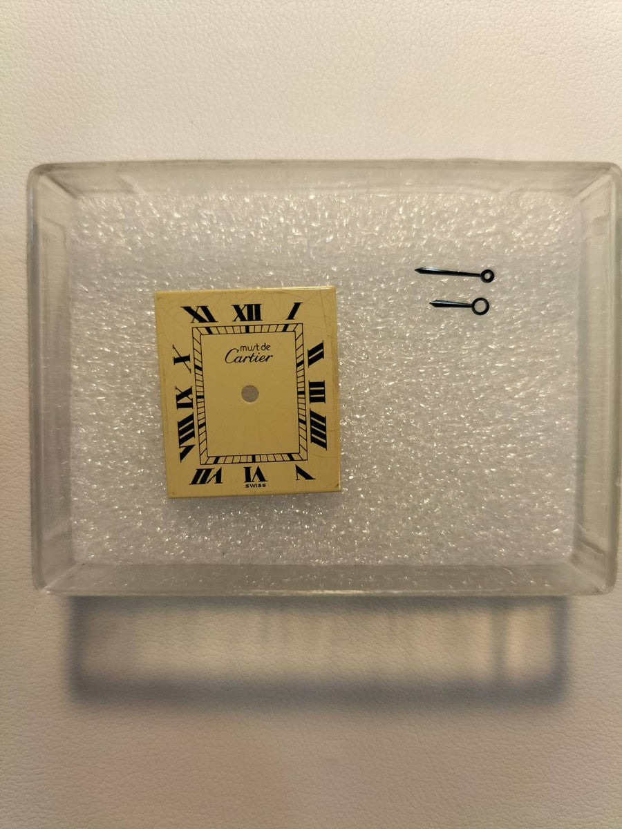 カルティエ マストタンク LM 手巻き SV925 革 純正尾錠(GP)アイボリーローマン文字盤 オーバーホール済み