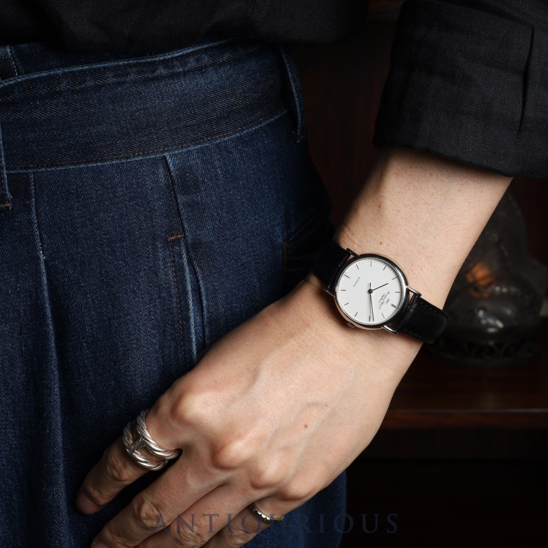 アイダブリュシー ポートフィノ IW351403 自動巻き Cal.C.37521 SS 革 社外尾錠(SS) ホワイト文字盤 オーバーホール済み