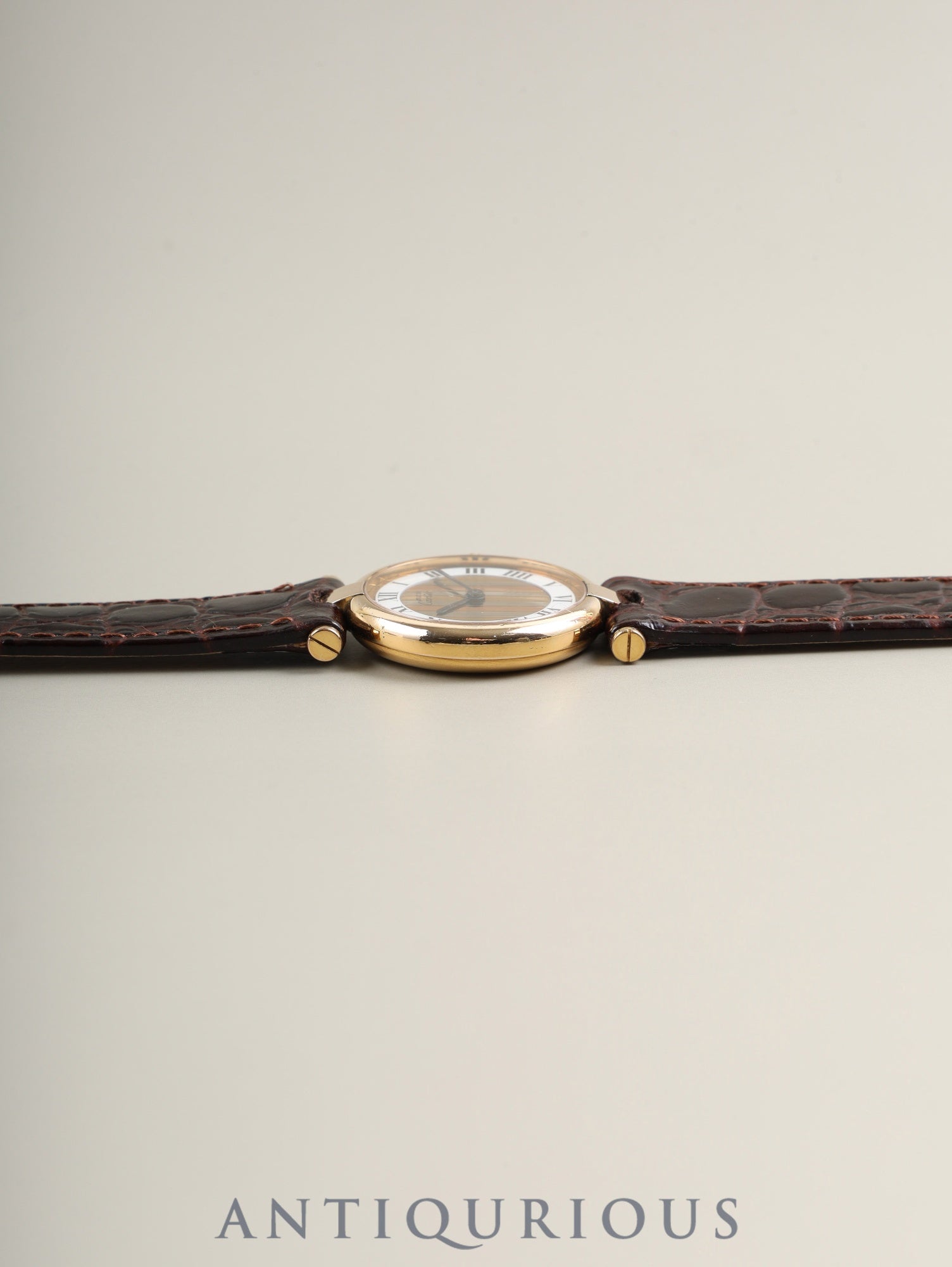 カルティエ マスト ヴァンドーム VLC SM 590004 クォーツ Cal.90 SV925 革 純正尾錠(GP) フロントトリニティ文字盤 オーバーホール済み