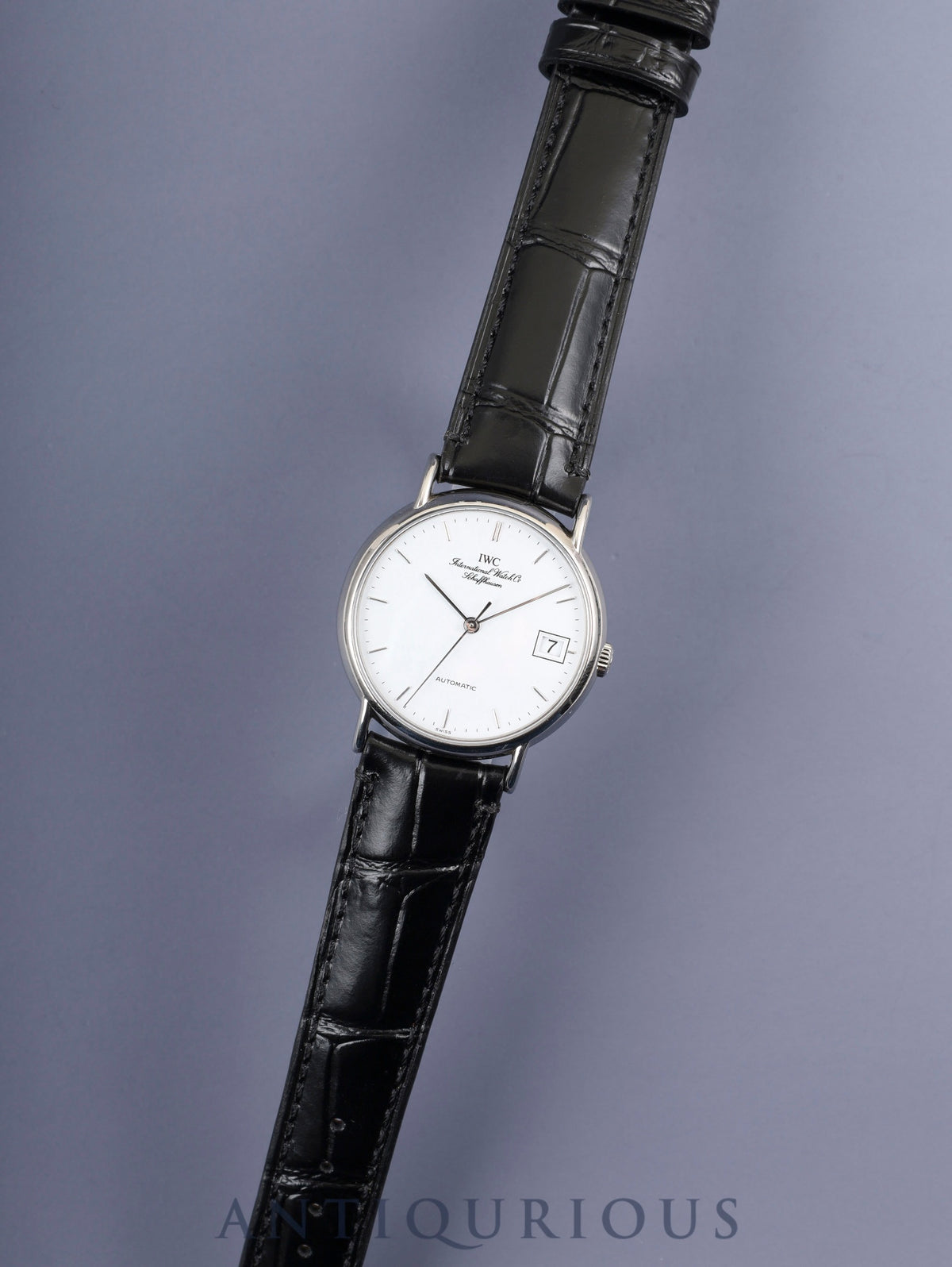 IWC IW351318 Portofino Automatic Caliber C37521 Stainless Steel Leather Strap with Genuine Stainless Steel Buckle, White Dial, Overhauled