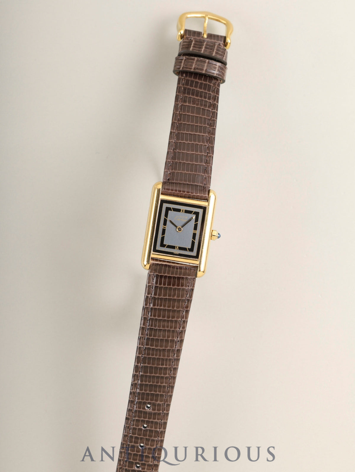カルティエ マストタンク SM 3 66001 クォーツ Cal.157 SV925 革 純正ピンバックル(GP)グレー飛びローマン文字盤(SWISS表記 )純正レザーベルト付き オーバーホール済み 新品仕上げ済み