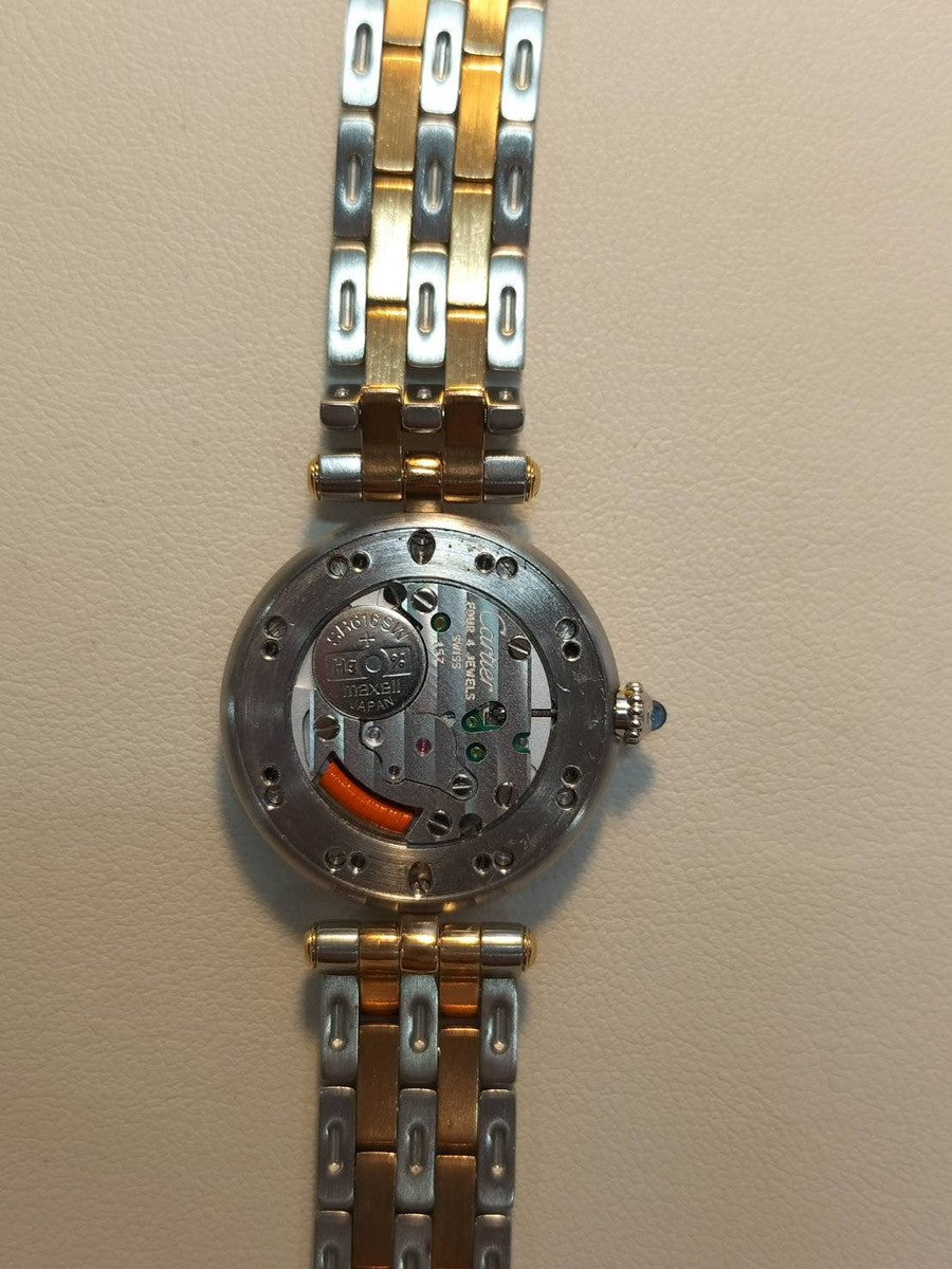 Cartier Panthère Vendôme SM 166920 Quartz Cal.157 Stainless Steel/Yellow Gold 2-row White Roman Dial Box Booklet Warranty (1989) Cartier Repair Certificate (2006) Overhauled