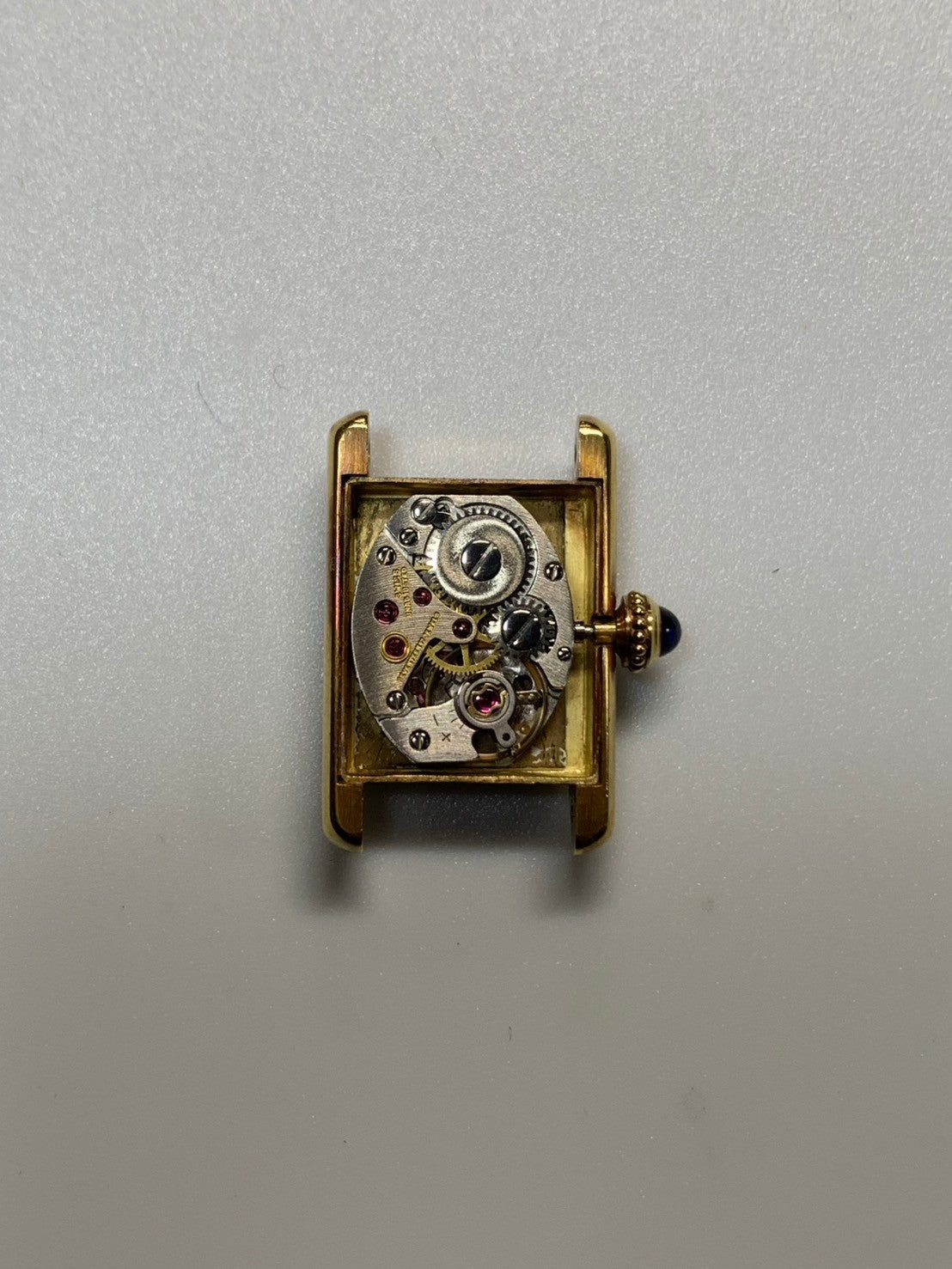 カルティエ ミニ タンク 64262 手巻き Cal.AS1722 750YG 革 純正Dバックル(18K)ホワイトローマン文字盤(PARIS表記)純正レザーベルト付き オーバーホール済み
