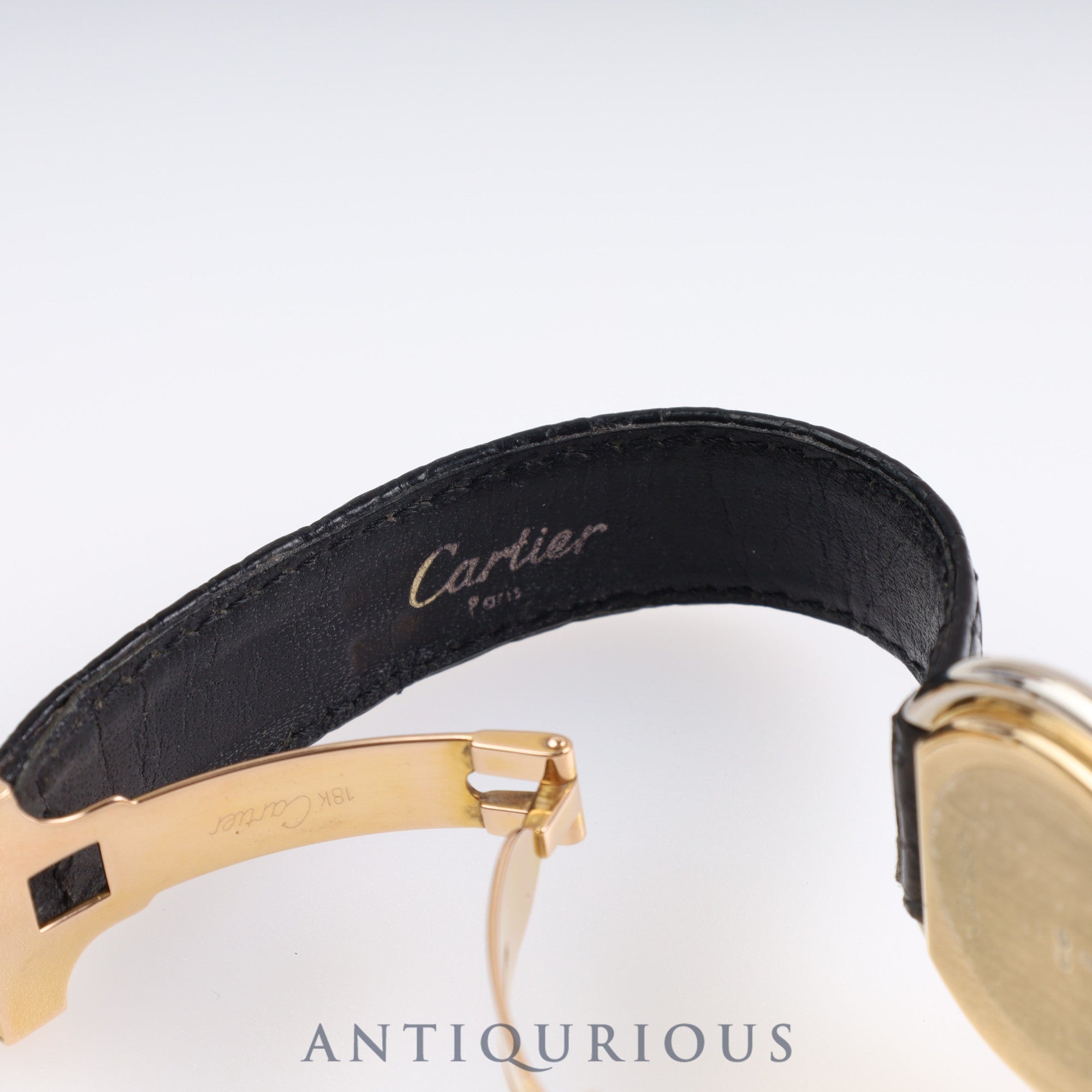 Cartier Ellipse LM 78091 Manual winding Cal.78-1 ETA 2512-1 YG/WG Leather Genuine buckle (750) White dial