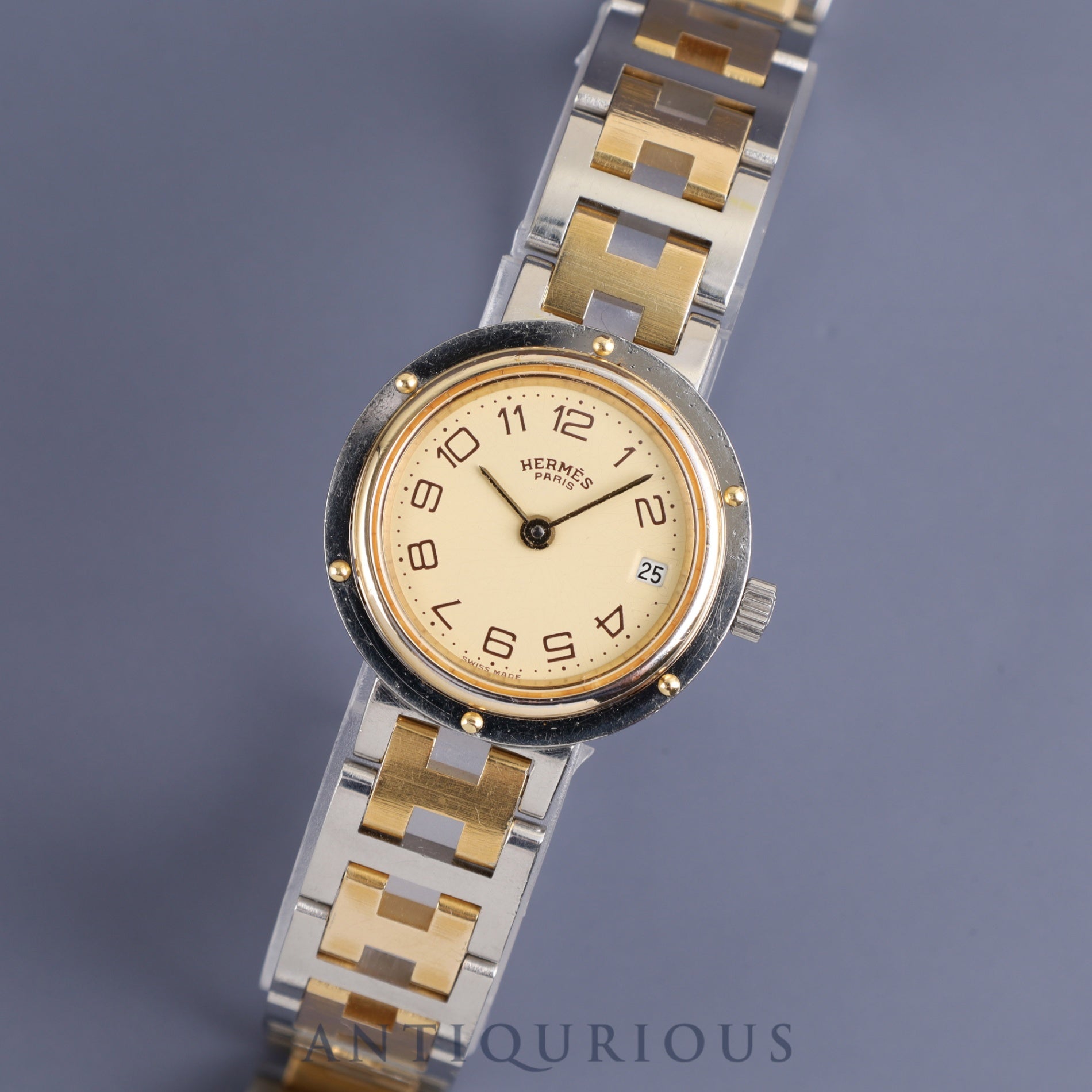 エルメス クリッパー 51.03 クォーツ SS / GP シャンパンアラビア文字  