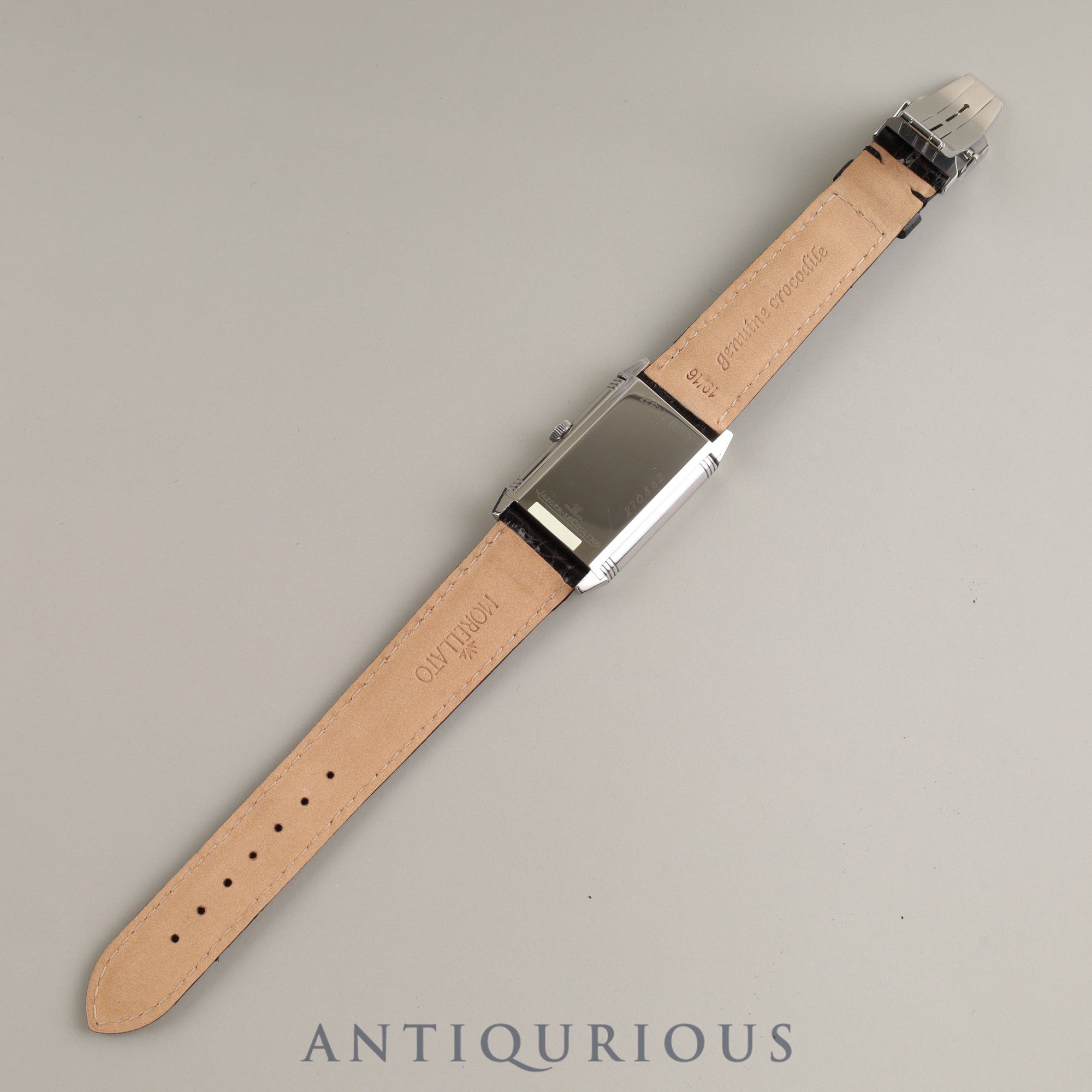 ジャガー・ルクルト ビッグレベルソ Q2708420(270.8.62)手巻き Cal.822 SS 革 純正バックル(SS)シルバー文字盤 箱 説明書 替えベルト