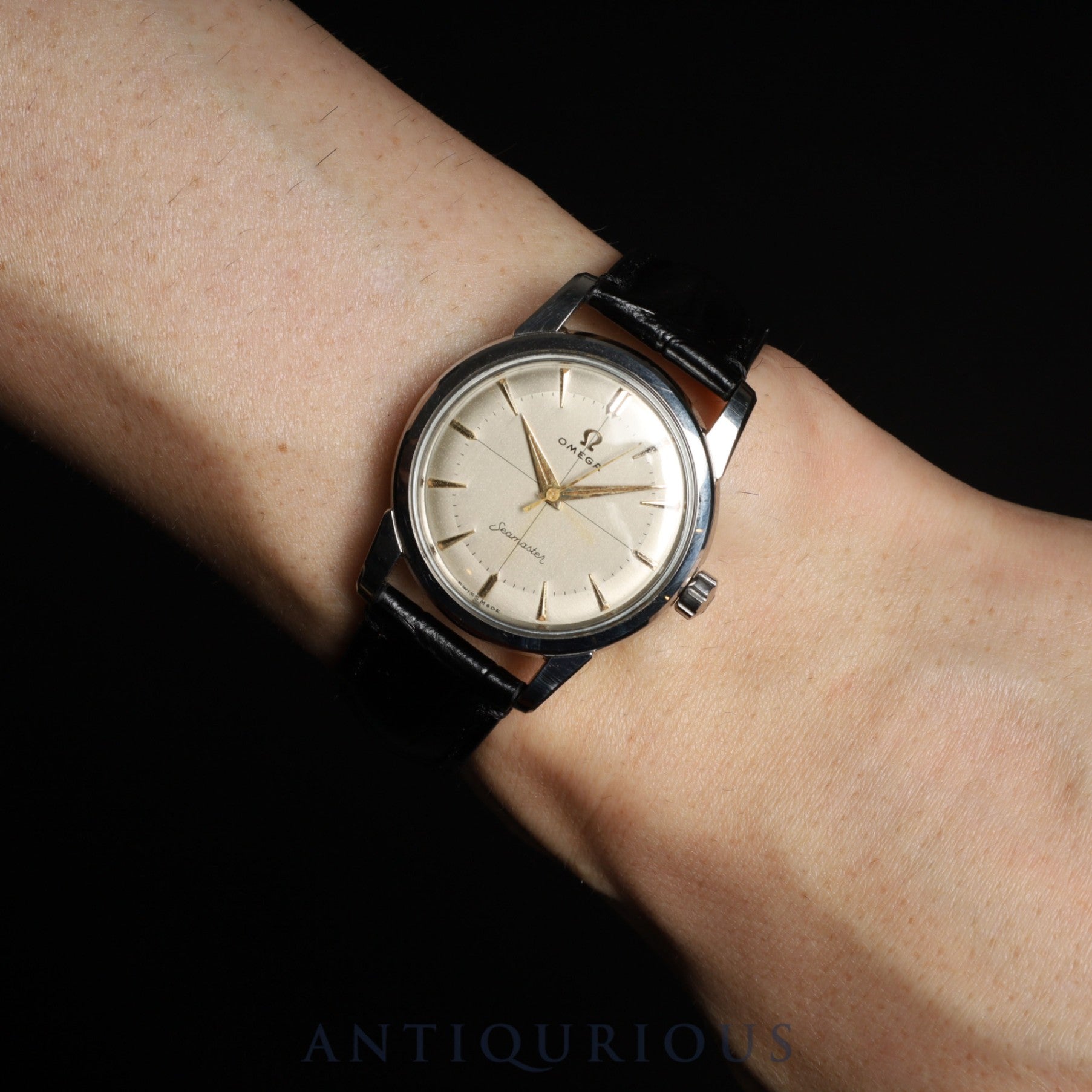 オメガ シーマスター 2759-3 SC 2761手巻き Cal.420 SS 革 純正尾錠(SS) シャンパン文字盤 オーバーホール済み