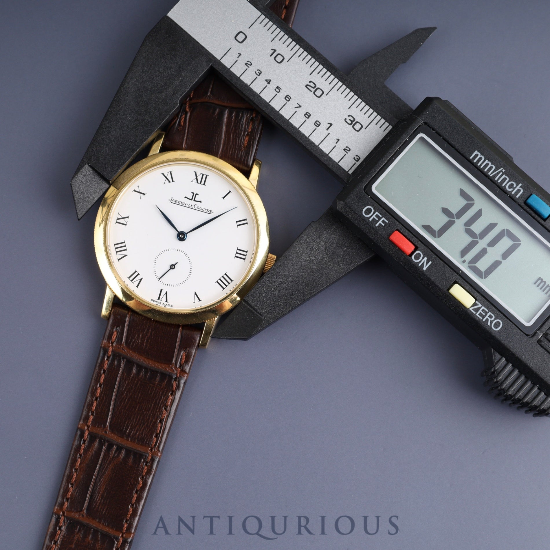 ジャガー・ルクルト ジェントローム 152.1.81 手巻き Cal.818/4 750 革 純正尾錠(750) ホワイト文字盤 純正革替えベルト オーバーホール済み