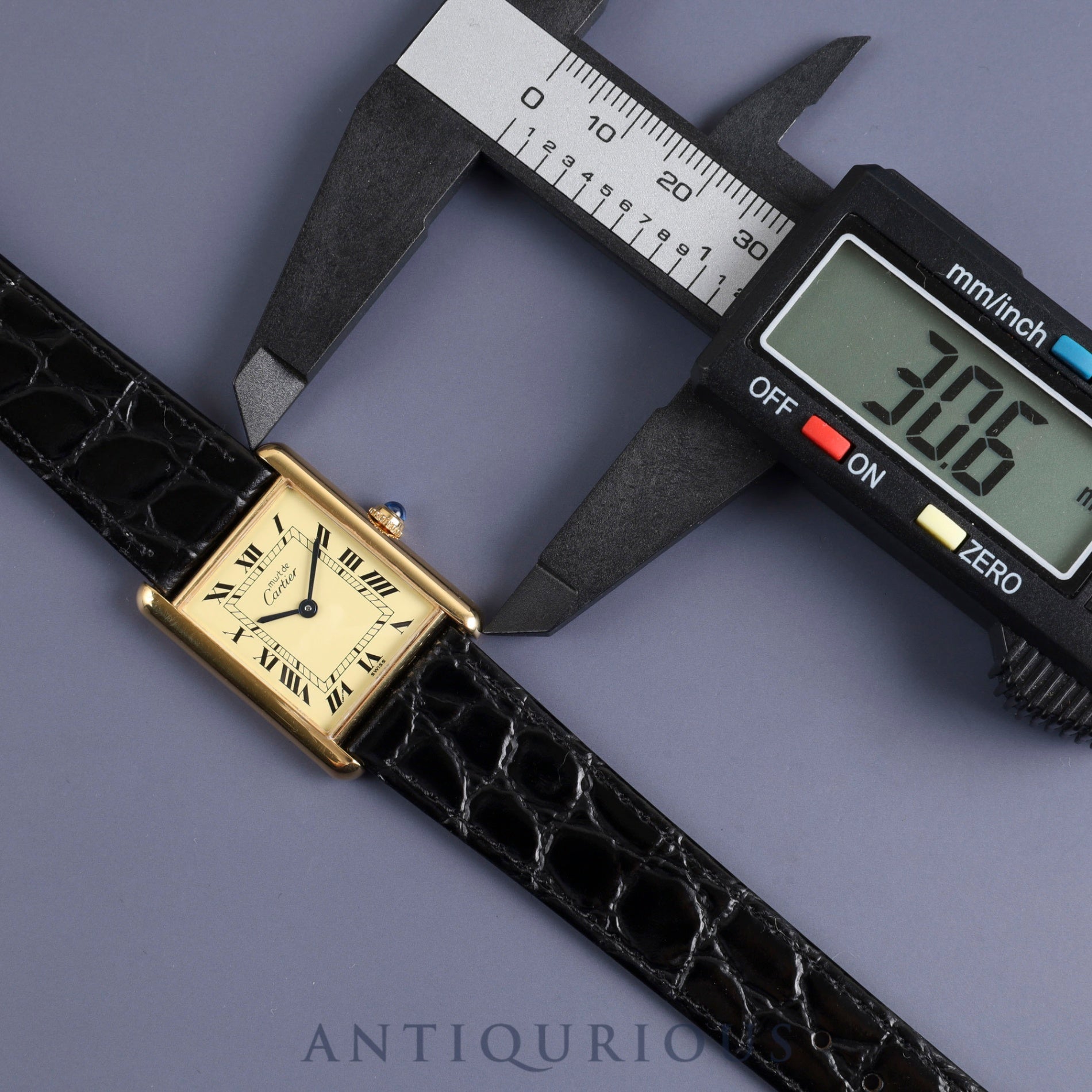 Cartier Must Tank LM 590005 Quartz Cal.90 SV925 Leather Genuine Buckle (GP) Ivory Roman Dial Overhauled and Finished to Like New