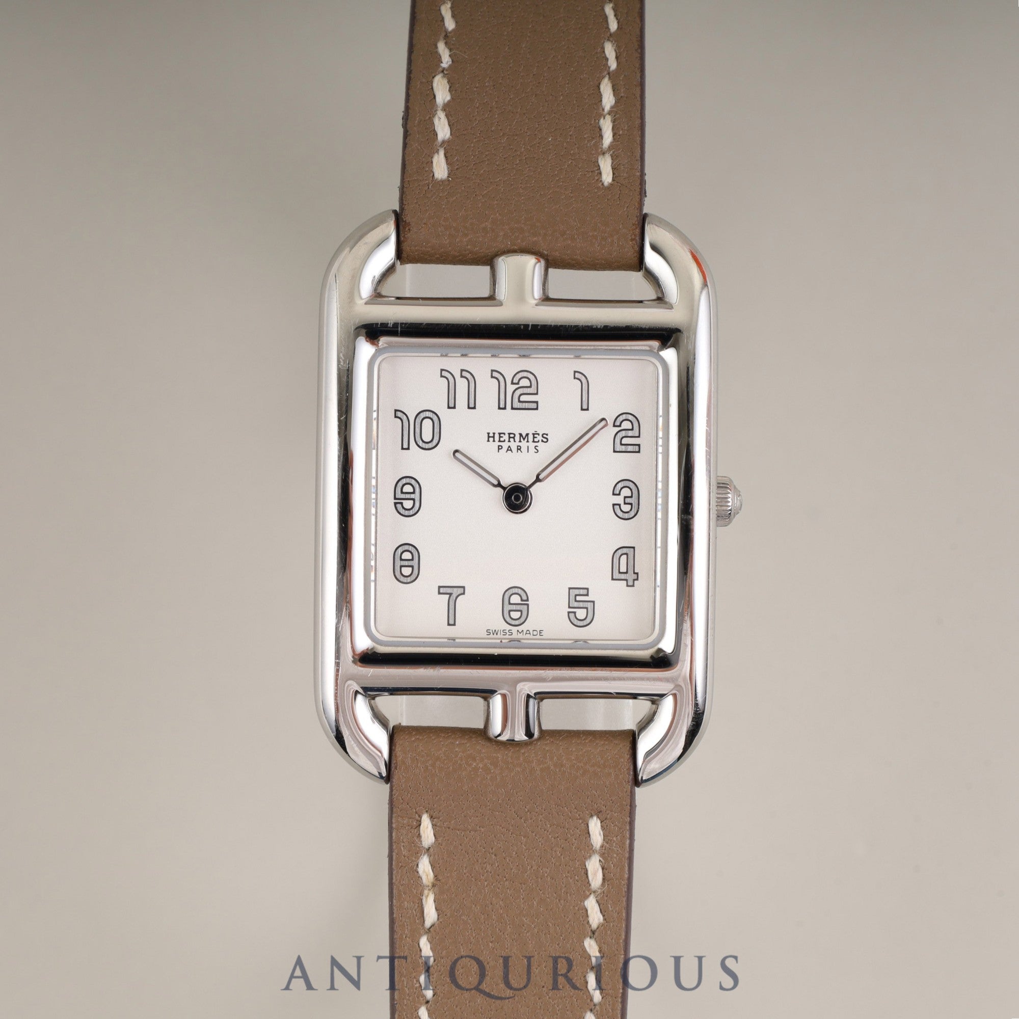 エルメス ケープコッド CC1.210a クォーツ Cal.976.001 SS 純正革ベルト 純正尾錠(SS) シルバー文字盤 冊子 箱 保証書(2019年)オーバーホール済み