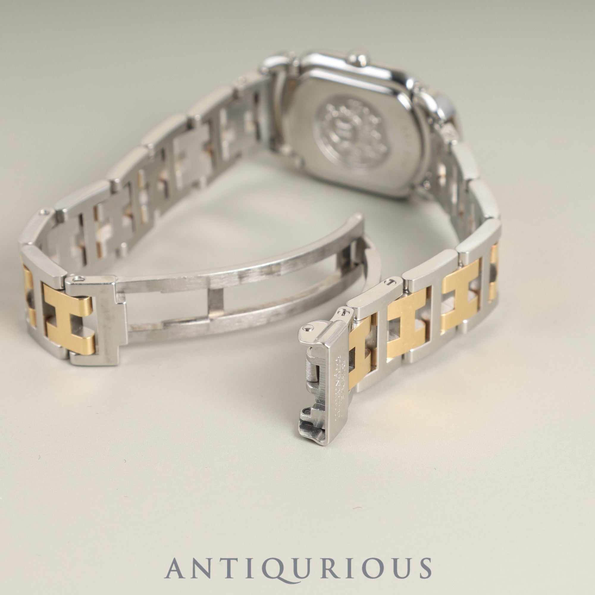 Hermes Rally RA1.220 Quartz Cal.976.001 SS/GP SS/GP White Dial Overhauled