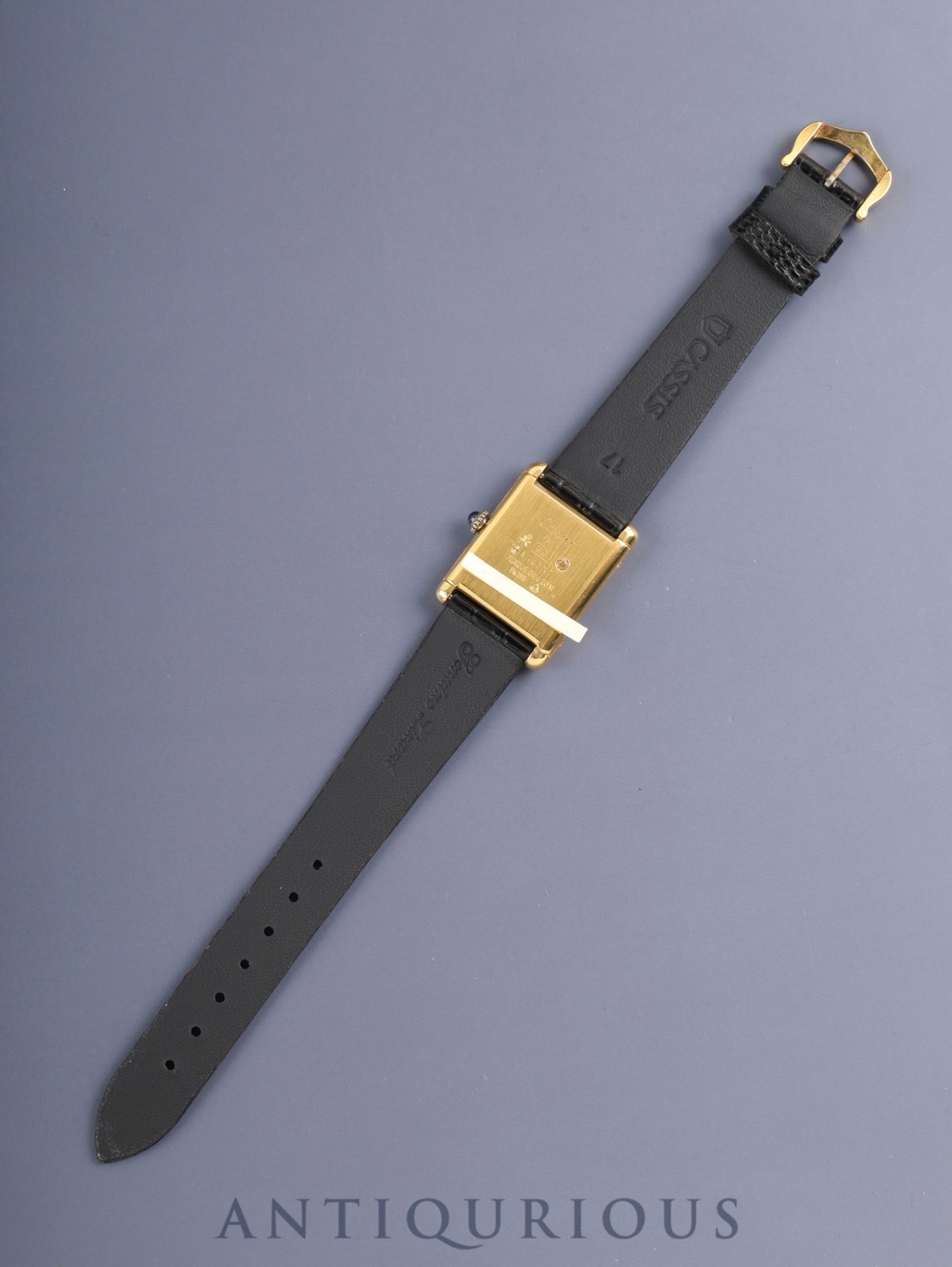 Cartier Must Tank LM 6 Hand-wound Cal.78-1 SV925 Leather Genuine Pin Buckle (GP) Black Roman Dial (SWISS marking) Overhauled Polished