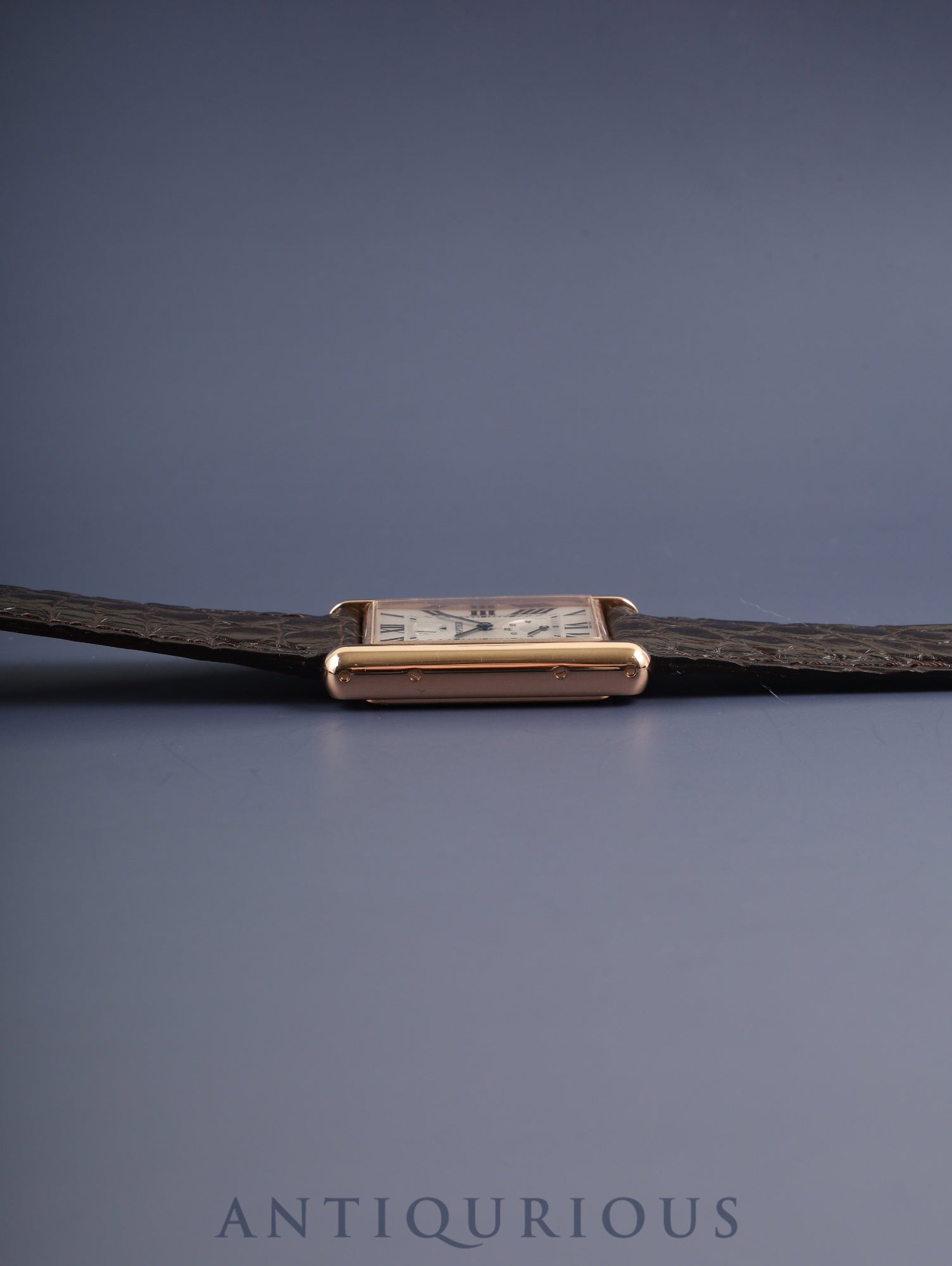 カルティエ タンクルイカルティエ XL W1560003 / 3185 自動巻き Cal.9753MC AU750(PG) 革 純正Dバックル(AU750)PG シルバーギョーシェ文字盤 箱 保証書(2017年) オーバーホール済み