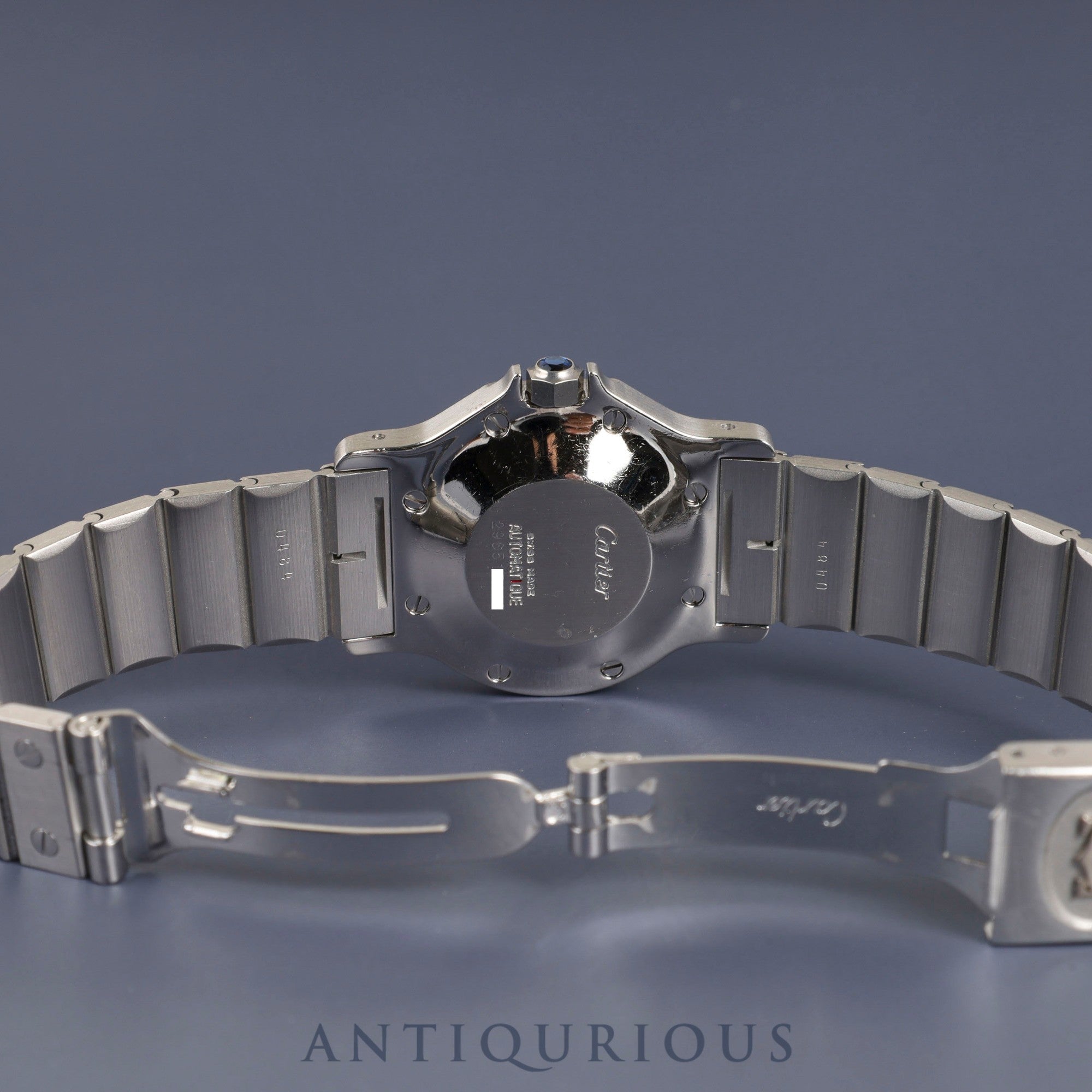 カルティエ サントス オクタゴン LM 2965 自動巻き SS SS グレーゴースト文字盤 冊子 保証書(1985年) カルティエブティックにてコンプリートサービス済み