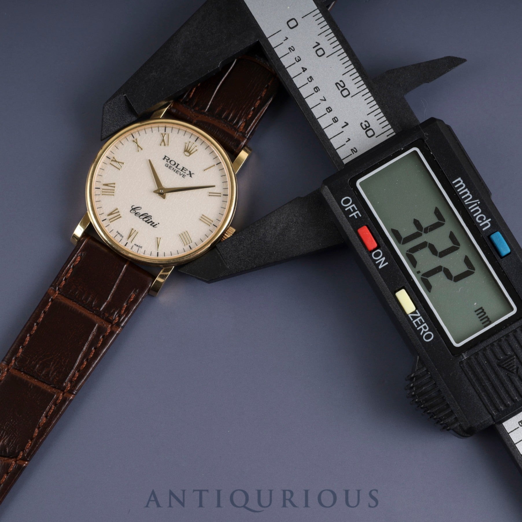 Rolex Cellini 5115/8 Manual winding Cal.1602 750 Leather Genuine buckle (750) Ivory engraved computer dial Warranty (2014) Genuine replacement belt Overhauled