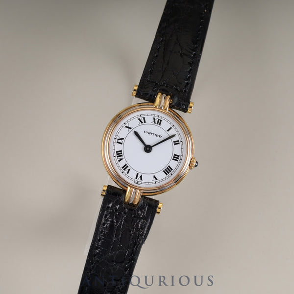Cartier Vendome VLC SM Trinity 81004 Quartz Cal.81 750 Genuine leather strap Genuine buckle (GP) White Roman dial Overhauled