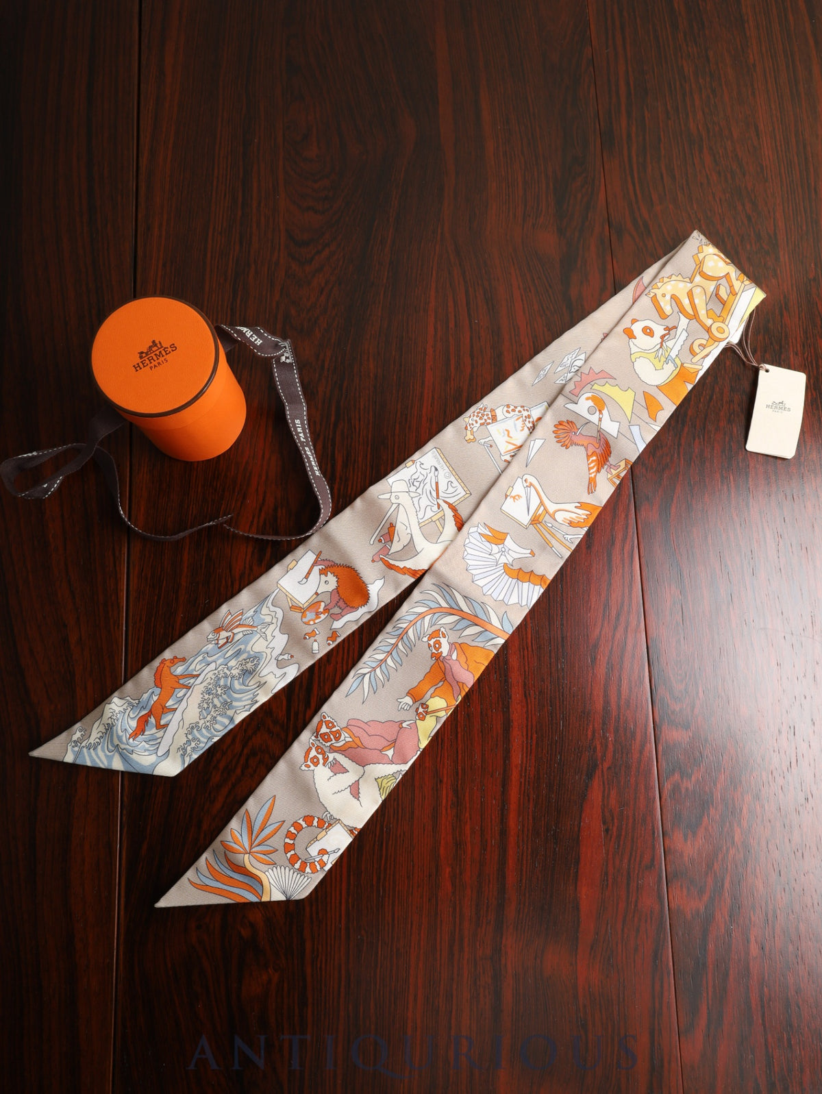 エルメス ツイリー ACADEMIA HIPPICA アカデミア・イピカ SILK100% 箱 タグ
