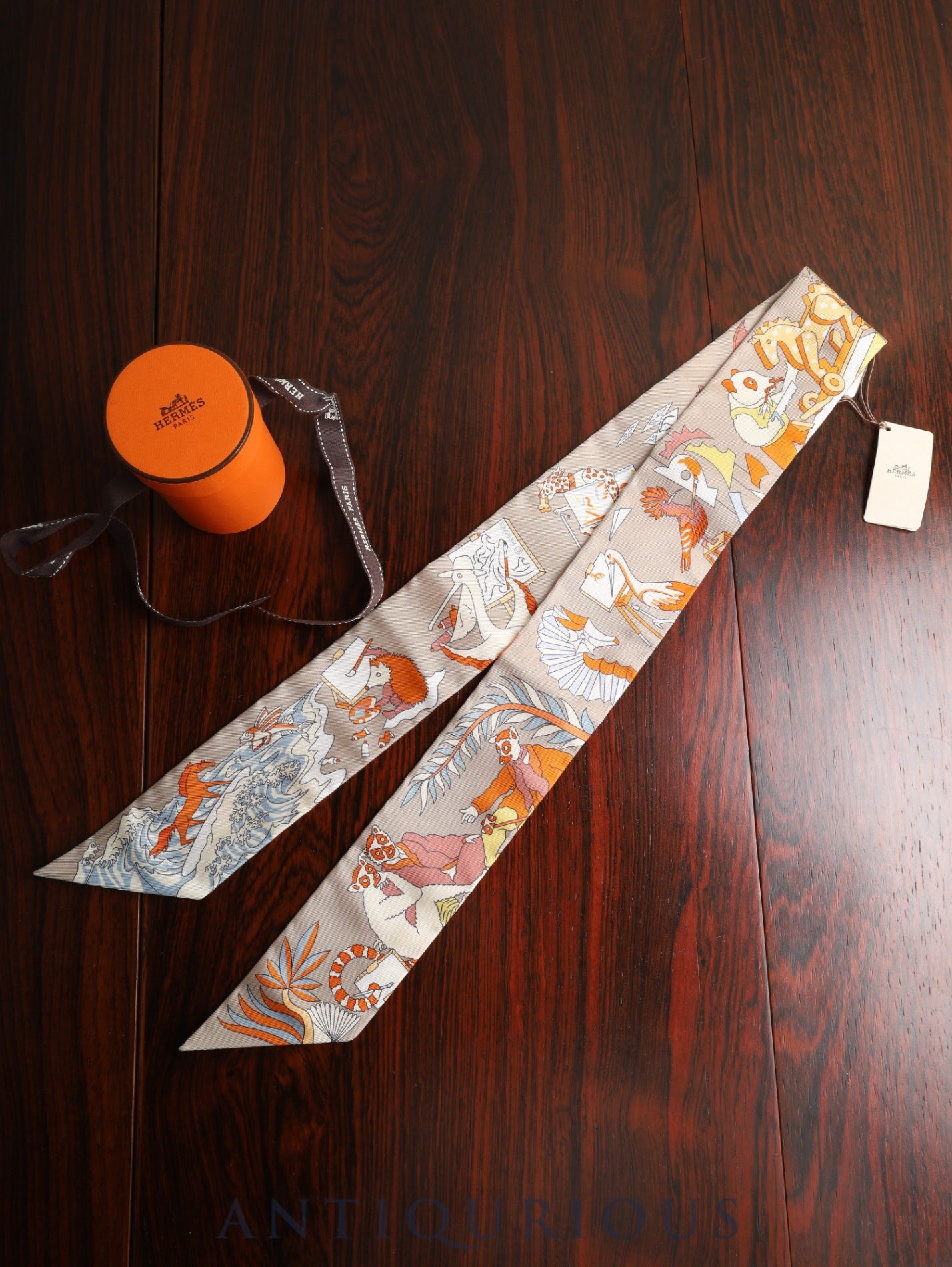 エルメス ツイリー ACADEMIA HIPPICA アカデミア・イピカ SILK100% 箱 タグ