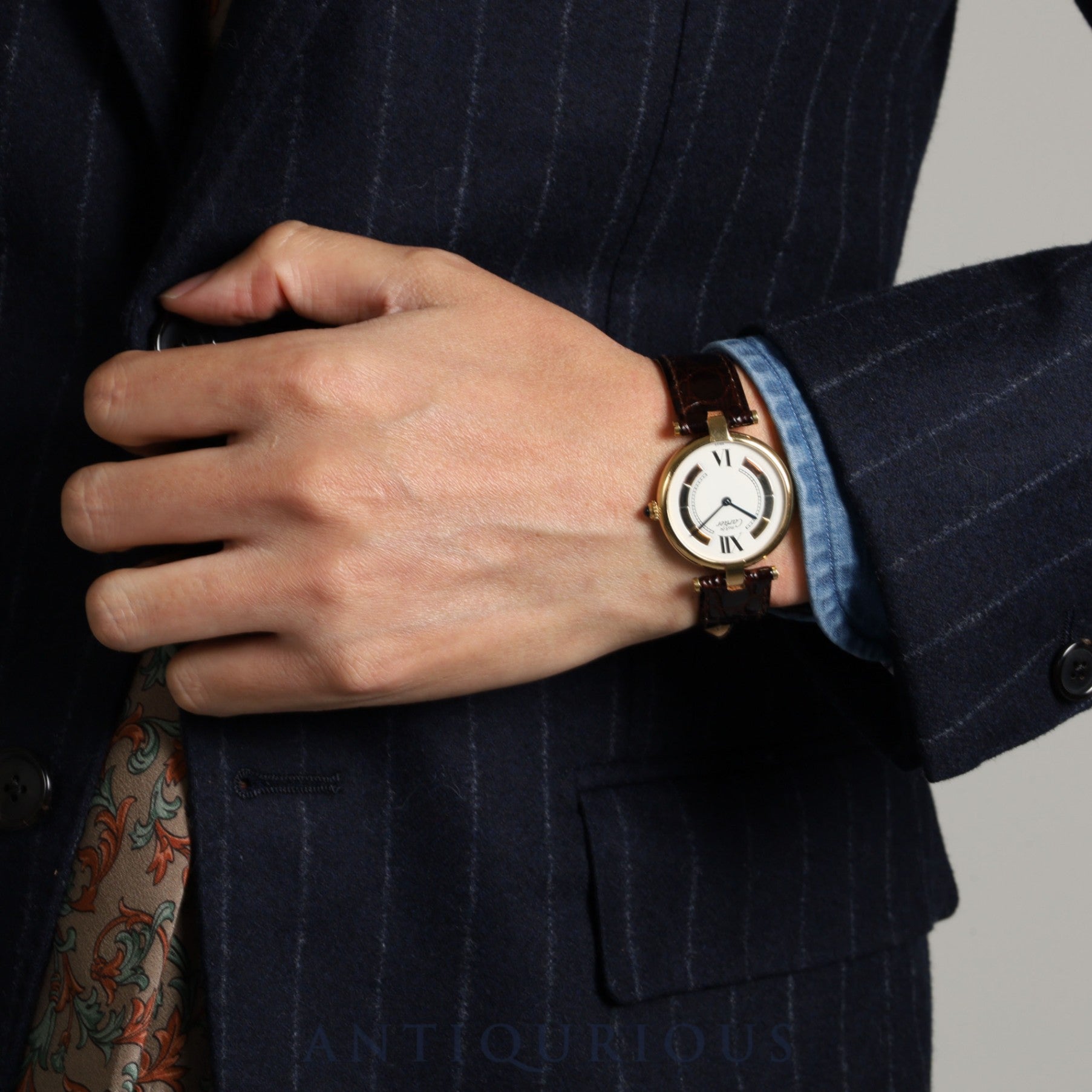 カルティエ マスト ヴァンドーム VLC LM W1006454 / 590003 クォーツ Cal.90 SV925 革 純正尾錠(GP)トリニティ文字盤 オーバーホール済み