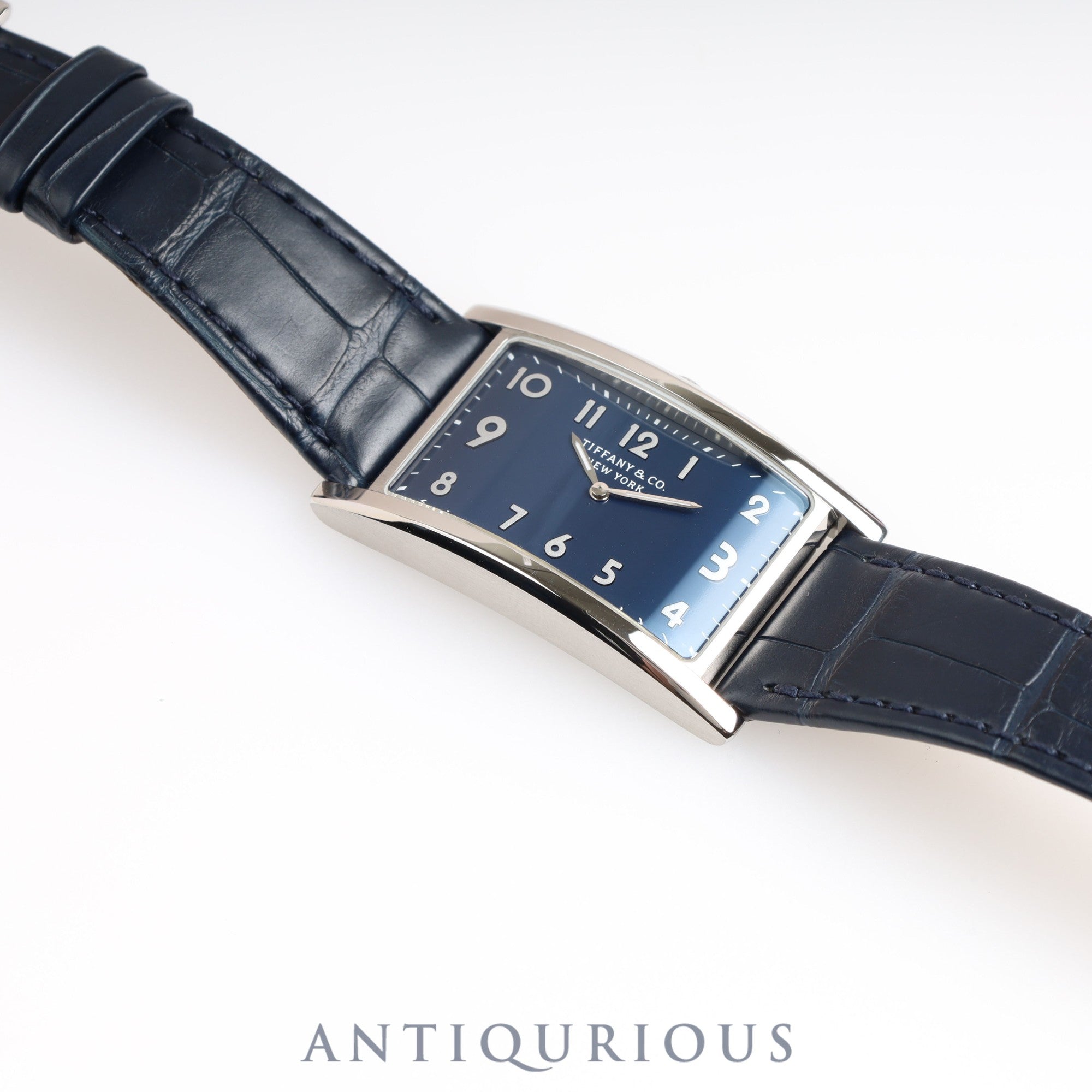 Tiffany East West 34677352 Quartz Navy Dial Stainless Steel Leather Box