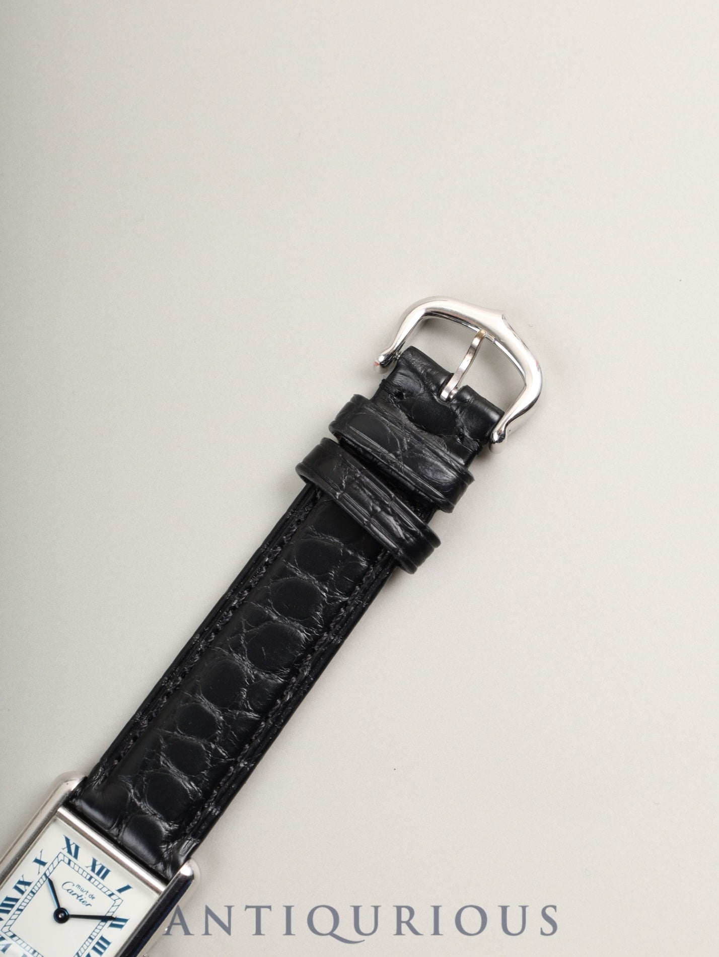 カルティエ マストタンク SM 6057002 クォーツ Cal.057 SV925 革 純正尾錠(SS)ホワイトローマン文字盤 (SWISS表記)オーバーホール済み