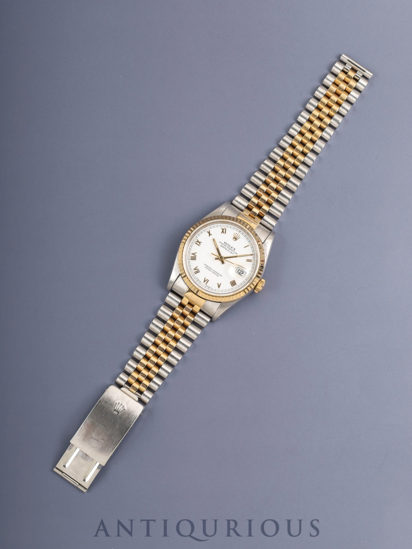 ロレックス デイトジャスト 16233 自動巻き Cal.3135 SS/YG SS/YG ホワイト 文字盤 X番台(1991年)外箱 保証書(1994年) オーバーホール済み