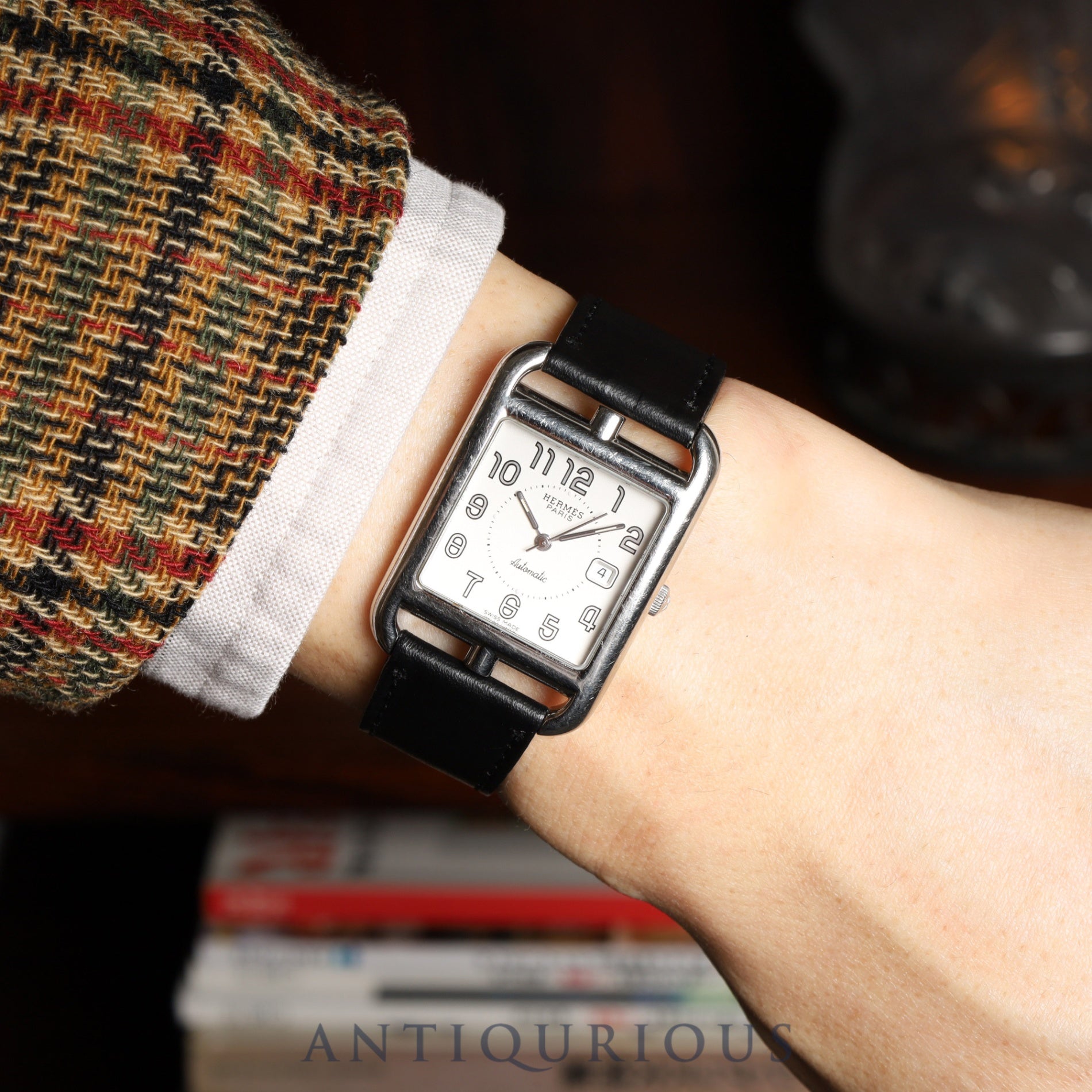 Hermès Cape Cod CC1.710 Automatic Watch, Stainless Steel Leather, Genuine Stainless Steel Buckle, Silver Arabic Dial, Overhauled