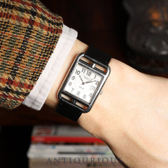 Hermès Cape Cod CC1.710 Automatic Watch, Stainless Steel Leather, Genuine Stainless Steel Buckle, Silver Arabic Dial, Overhauled