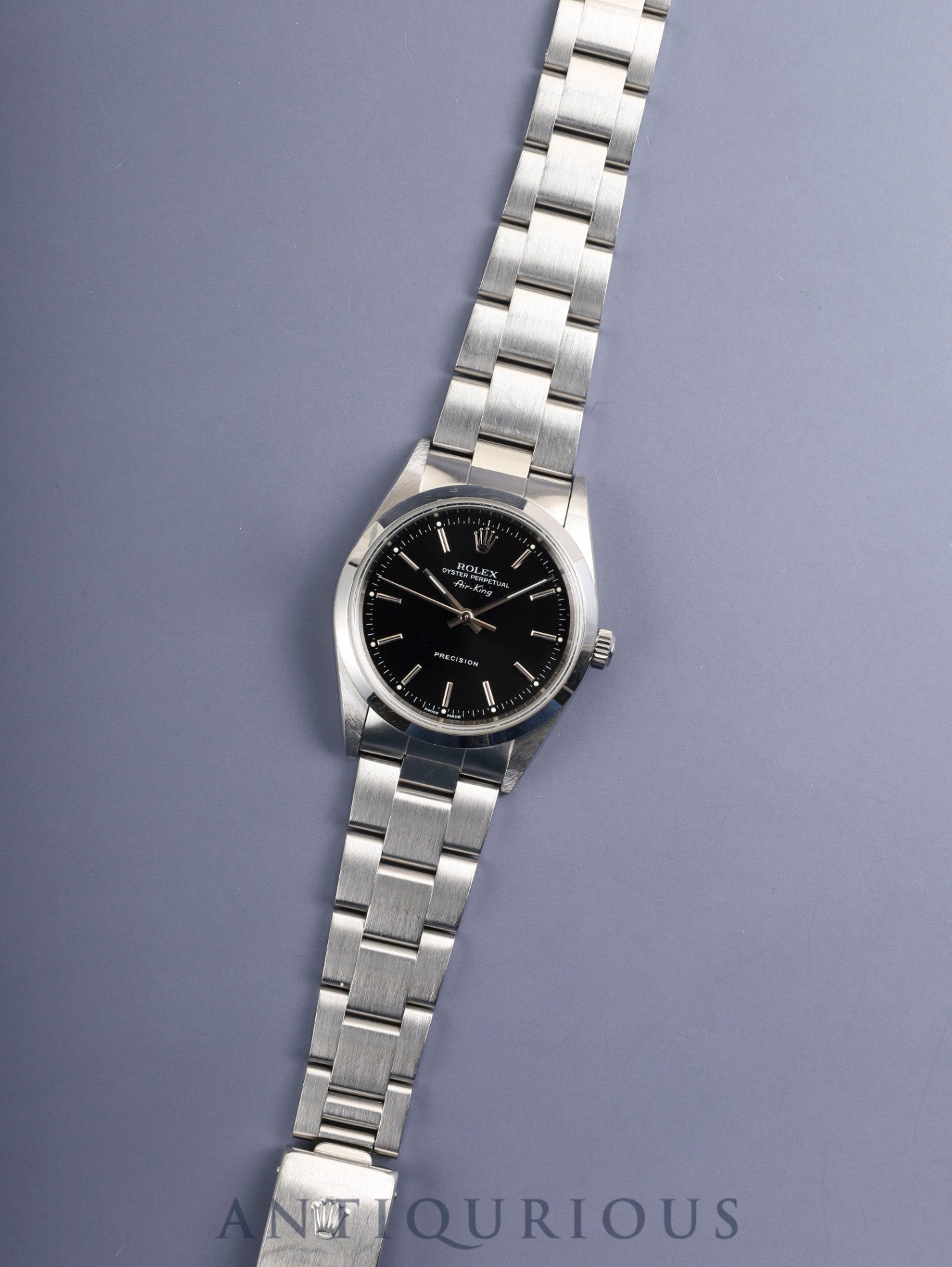 Rolex Air-King 14000 Automatic Cal. 3000 Stainless Steel Black Dial A Series (1998-1999) Box, Tag, Booklet, Overhauled