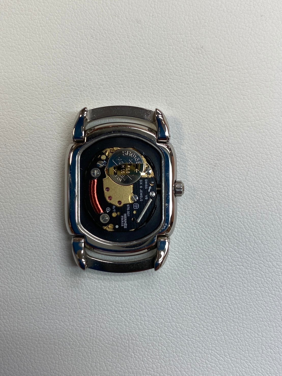 Hermes Rally RA1.210 Quartz Cal.976.001 SS White Dial Warranty (2002) Box Overhauled