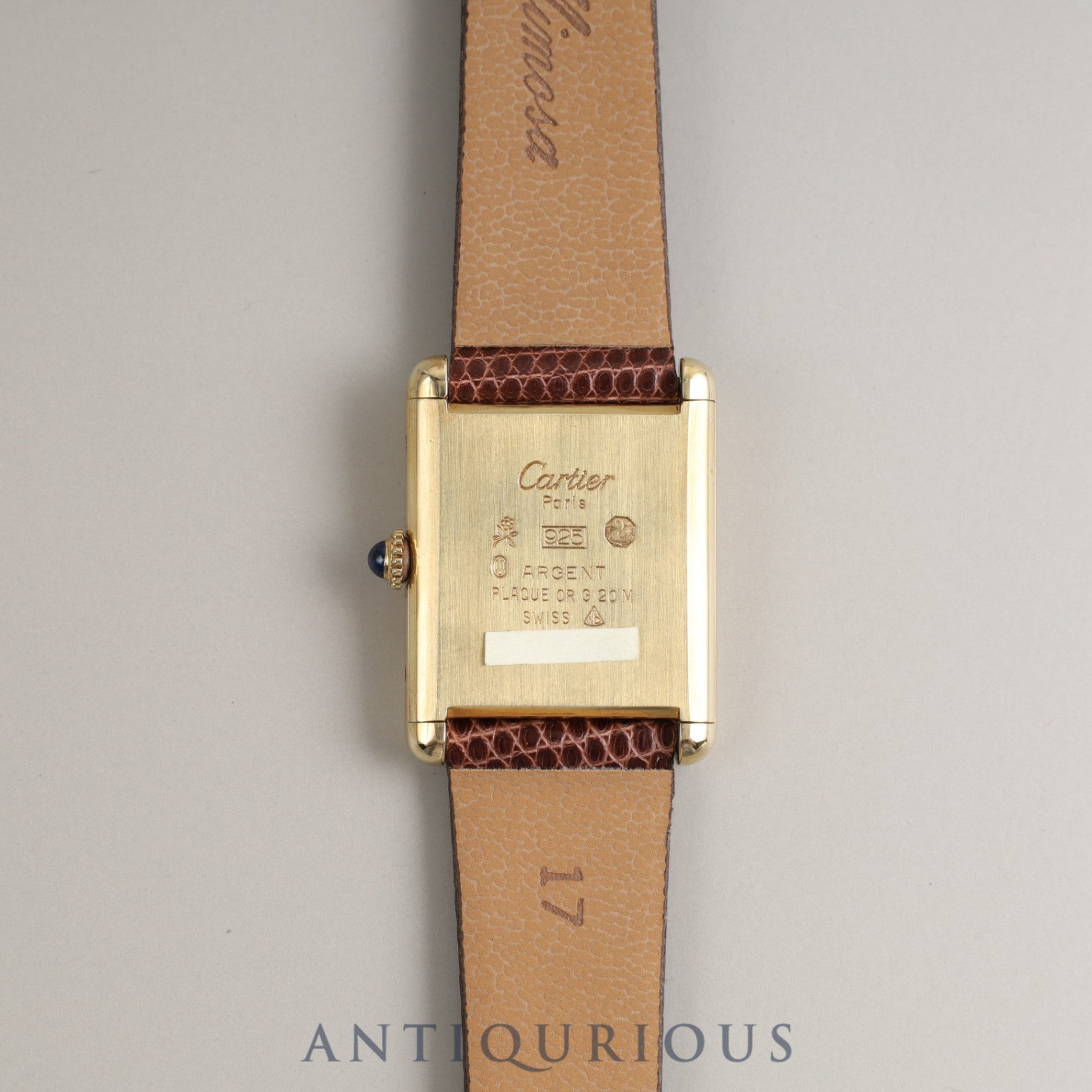Cartier Must Tank LM Manual winding 925 Leather Genuine buckle (GP) Mahogany dial Overhauled