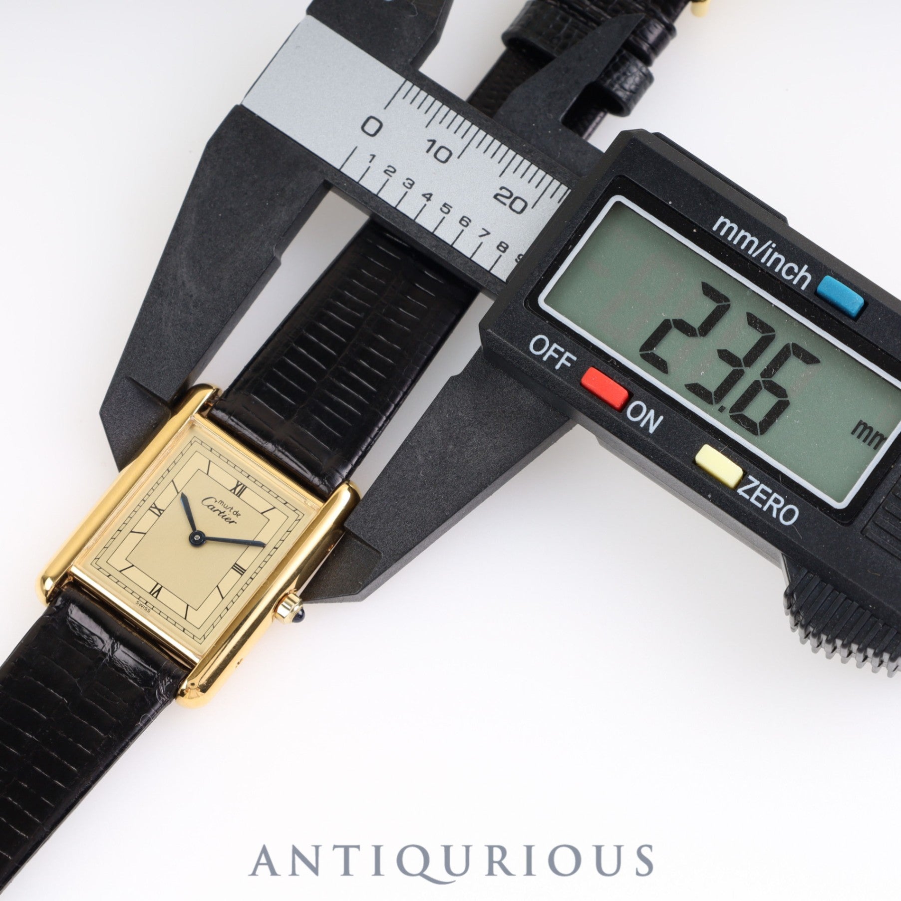 Cartier Must Tank LM QZ 681006 SV925 Leather Genuine Buckle (GP) Champagne Dial