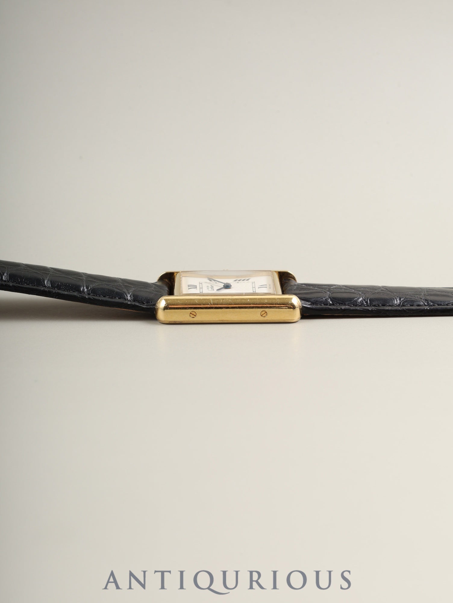 カルティエ マストタンク MM W1013654 / 2415 クォーツ Cal.057 SV925 革 純正Dバックル(GP) ホワイト飛びローマン文字盤(SWISS MADE表記) オーバーホール済み